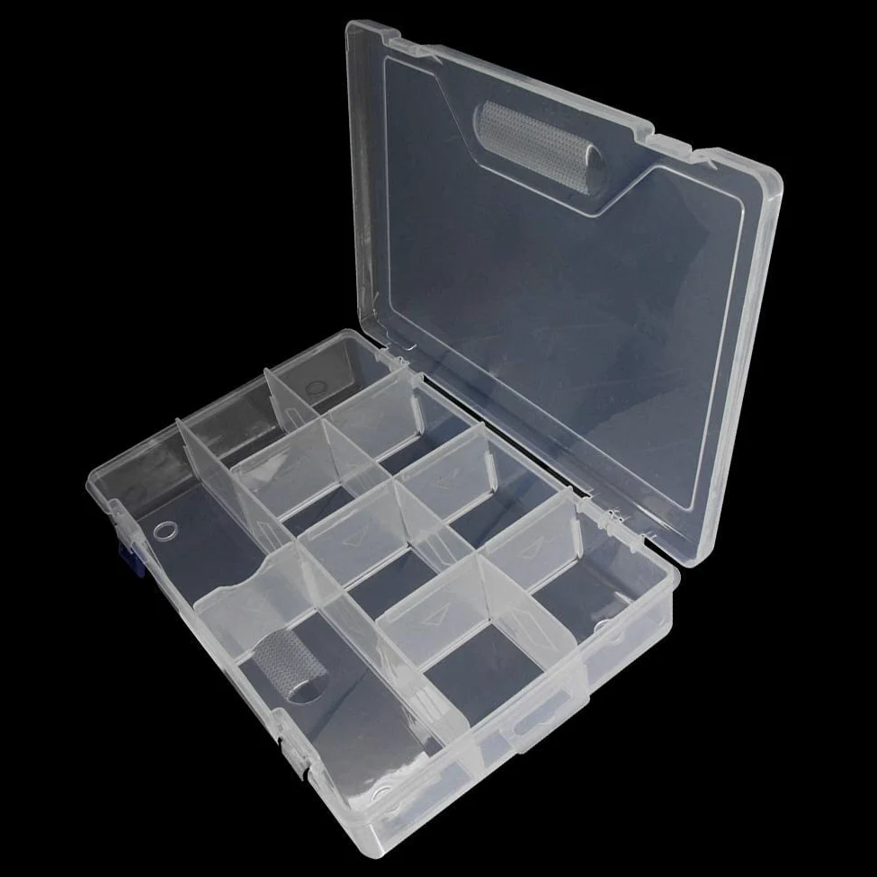 Auniwaig Scatola portaoggetti per componenti in PP, organizer in plastica regolabile, griglie rimovibili, scatole per attrezzi, 10 griglie rimovibili, per piccoli accessori per componenti elettronici