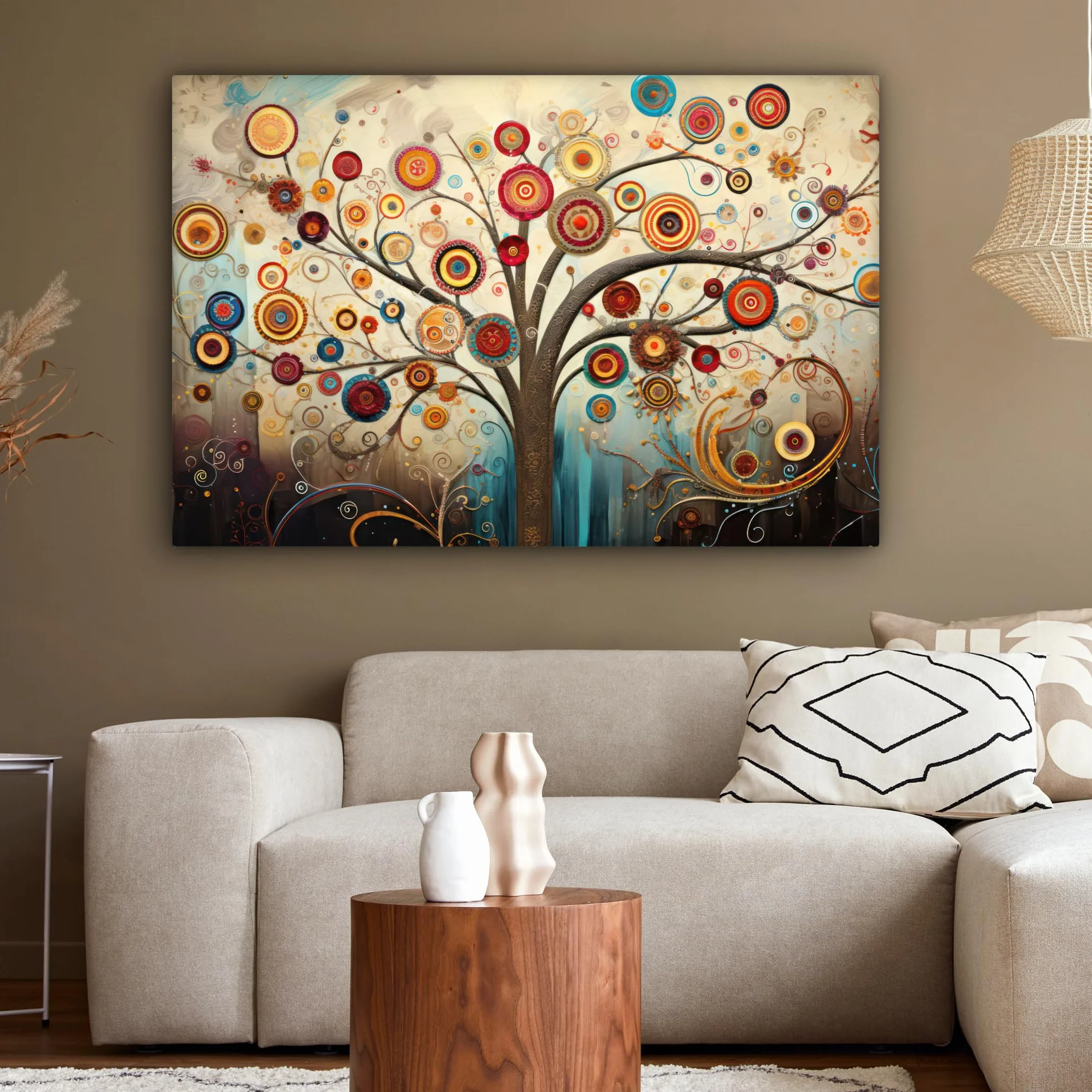 MuchoWow Quadro Albero della Vita 120x80 cm Decorazione Parete Moderna Soggiorno Camera da Letto