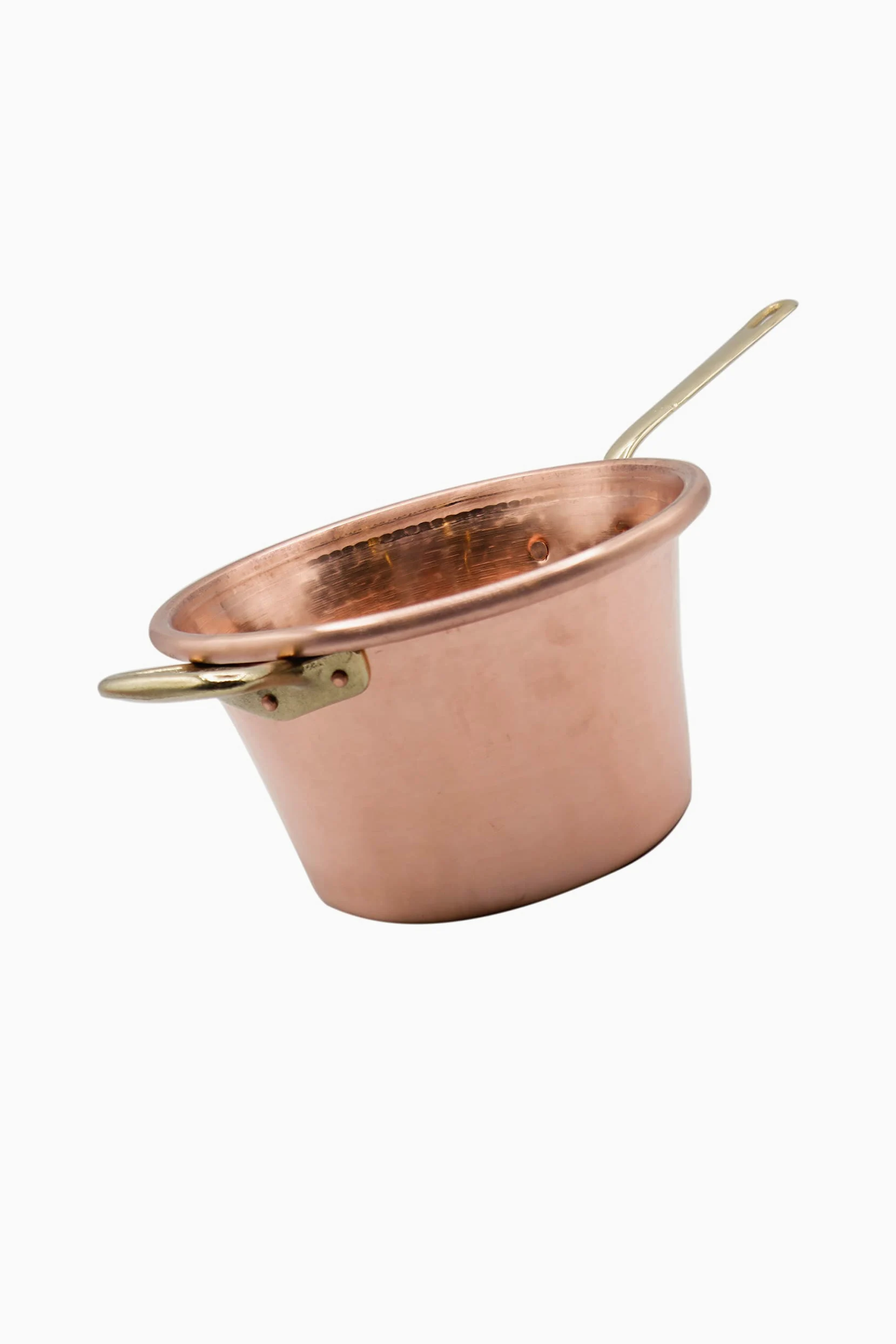 CREARTISTIC Paiolo per Polenta in Rame, 30 cm, 6L - Manico Ottone, 9 Persone, anche per Marmellata, Formaggi, Pentola Martellata a Mano - Made in Italy