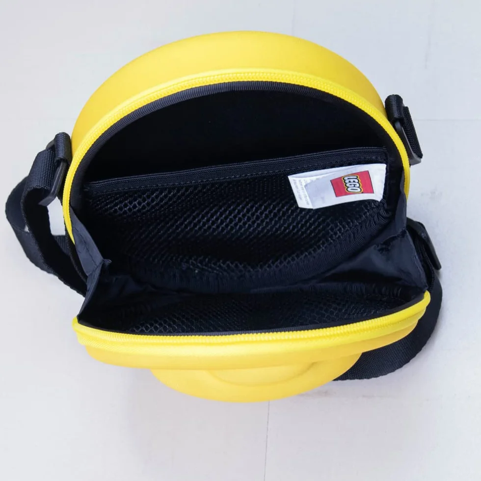 SKANDO BAGS LEGO 3D Round Bag – Borsa a tracolla per bambini con Lego Minifigures Heads