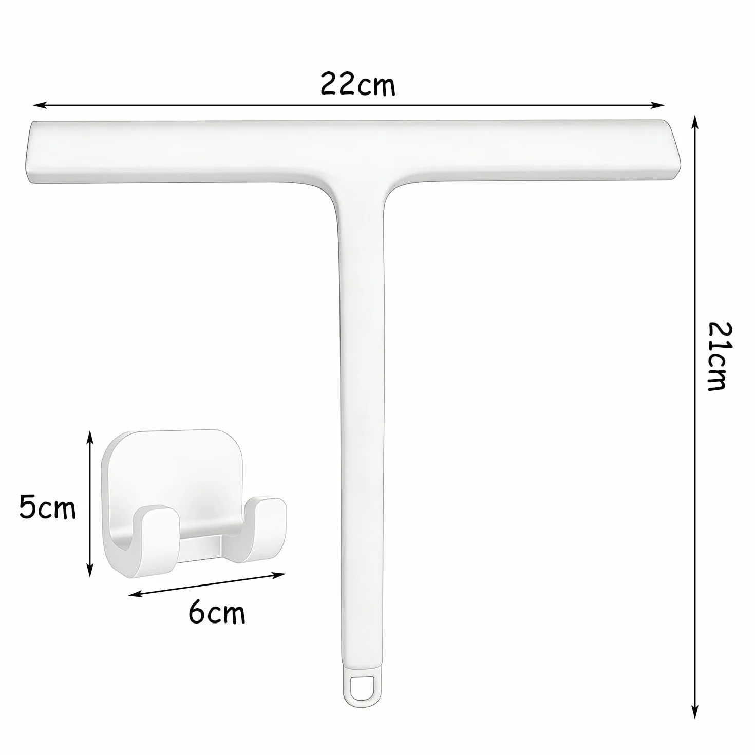 Tergivetro per Doccia 21cm Bianco Tiraacqua Vetri Pulisci Vetro Finestre e Specchi