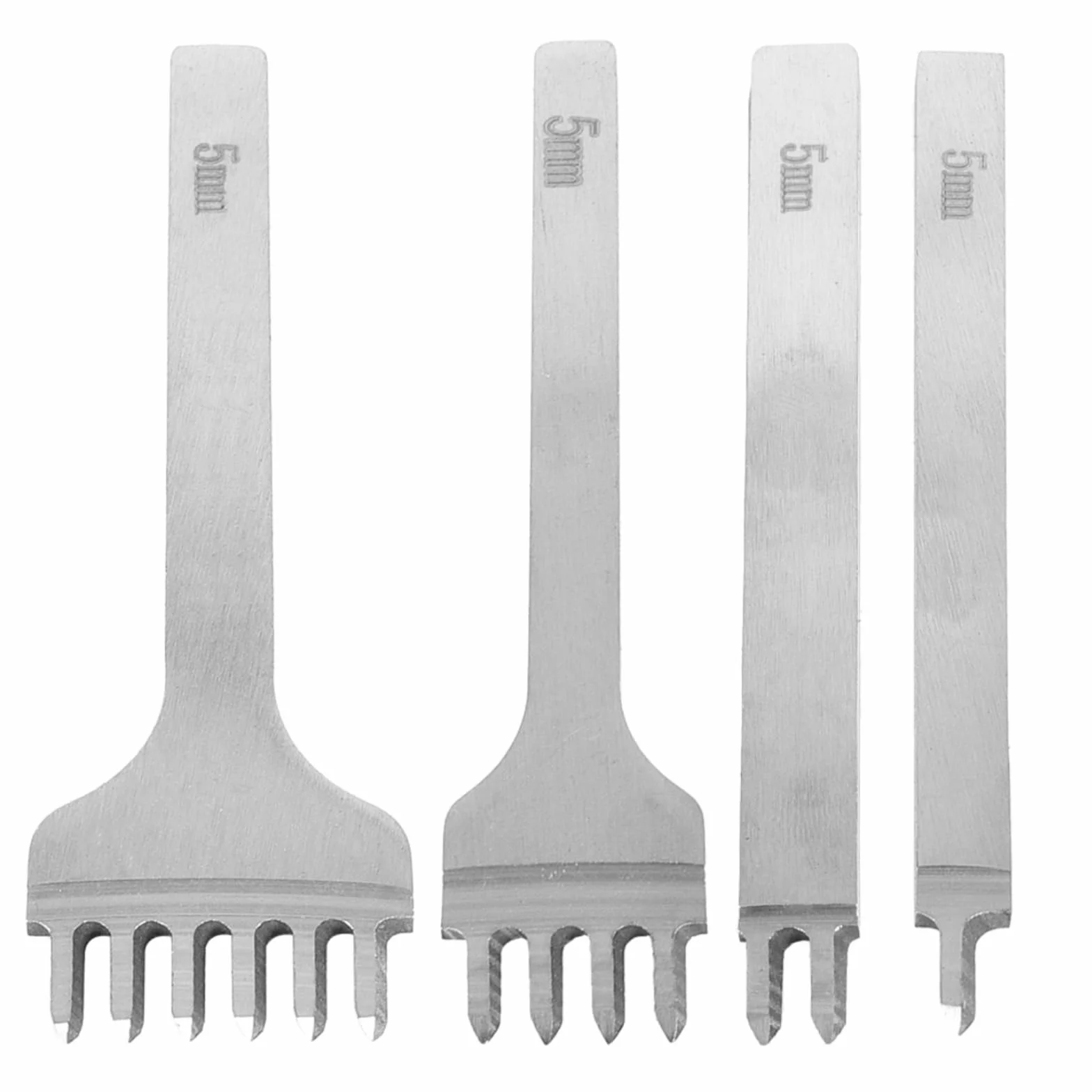 Set di 4 punzoni per la pelle, con punte da 1/2/4/6 punzoni per la pelle, kit di strumenti per cucito fai da te, set di scalpelli per allacciatura con diamanti (5 mm)