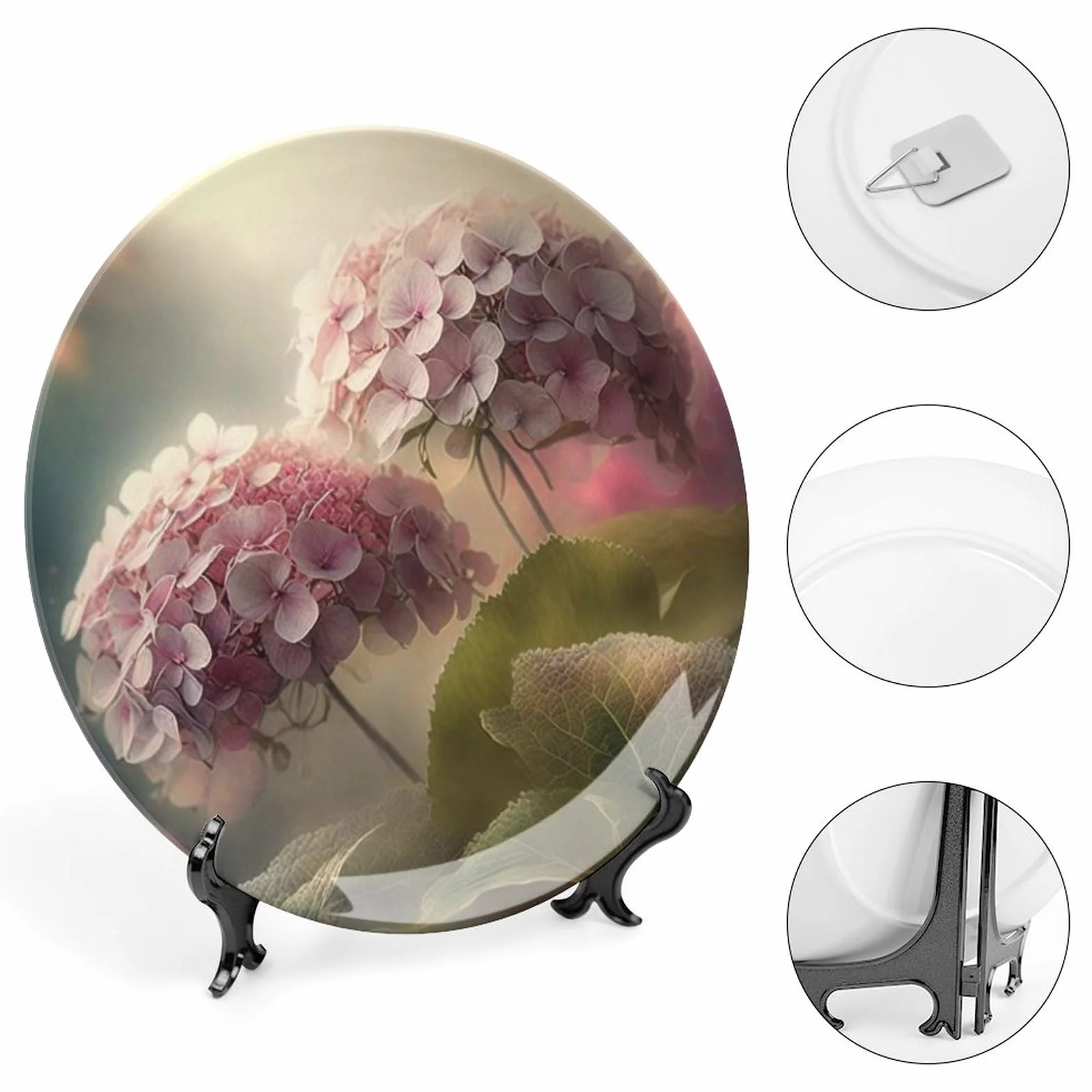 Piatti decorativi in ceramica con ortensia fiore per parete soggiorno sala da pranzo