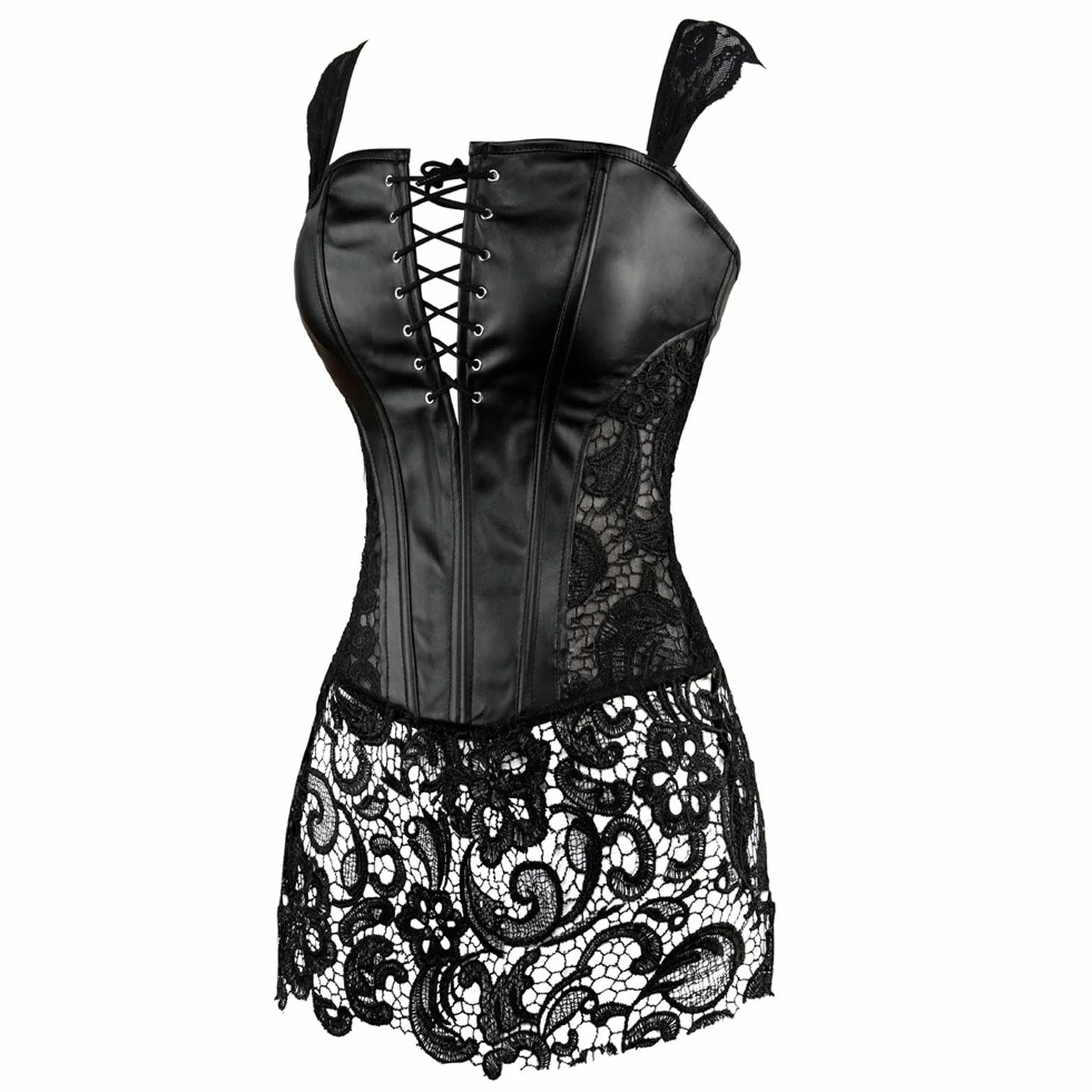 Corsetto da Palazzo Scollo a V Supporto per Il Petto Tuta Modellante Donna Nero S