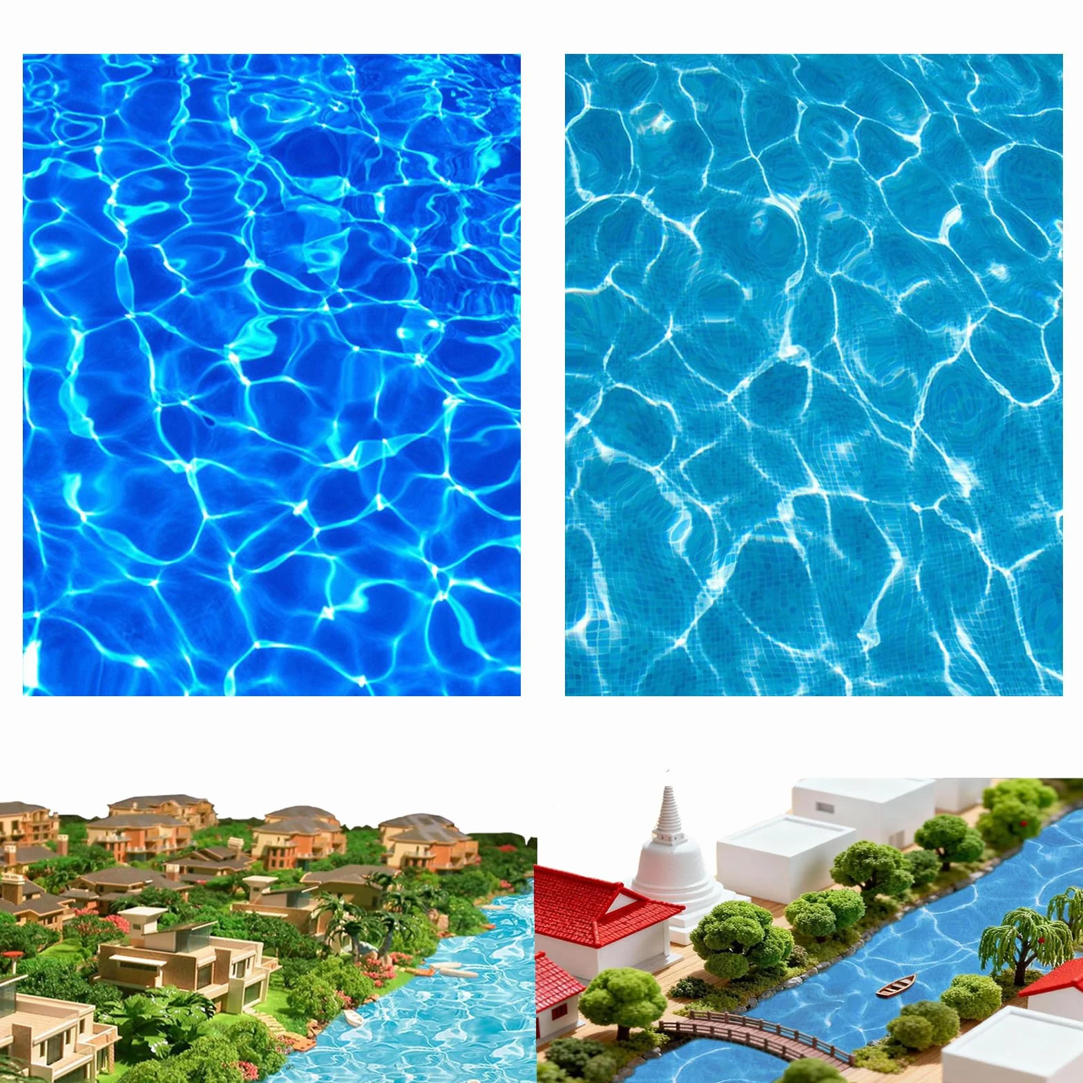 Fiume Presepe Carta Effetto Acqua Blu 29.5x21 cm Adesivi autoadesivi Effetto Acqua ondulata