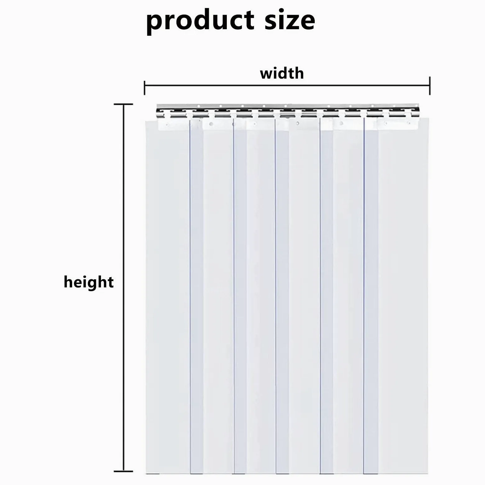 Tenda a Strisce in PVC Strisce per Porte in Vinile Tenda a Strisce Industriale Tende Verticali in PVC Tenda a Doghe per Supermercati, Magazzini (Size : 105x210cm/41.34x82.68in)