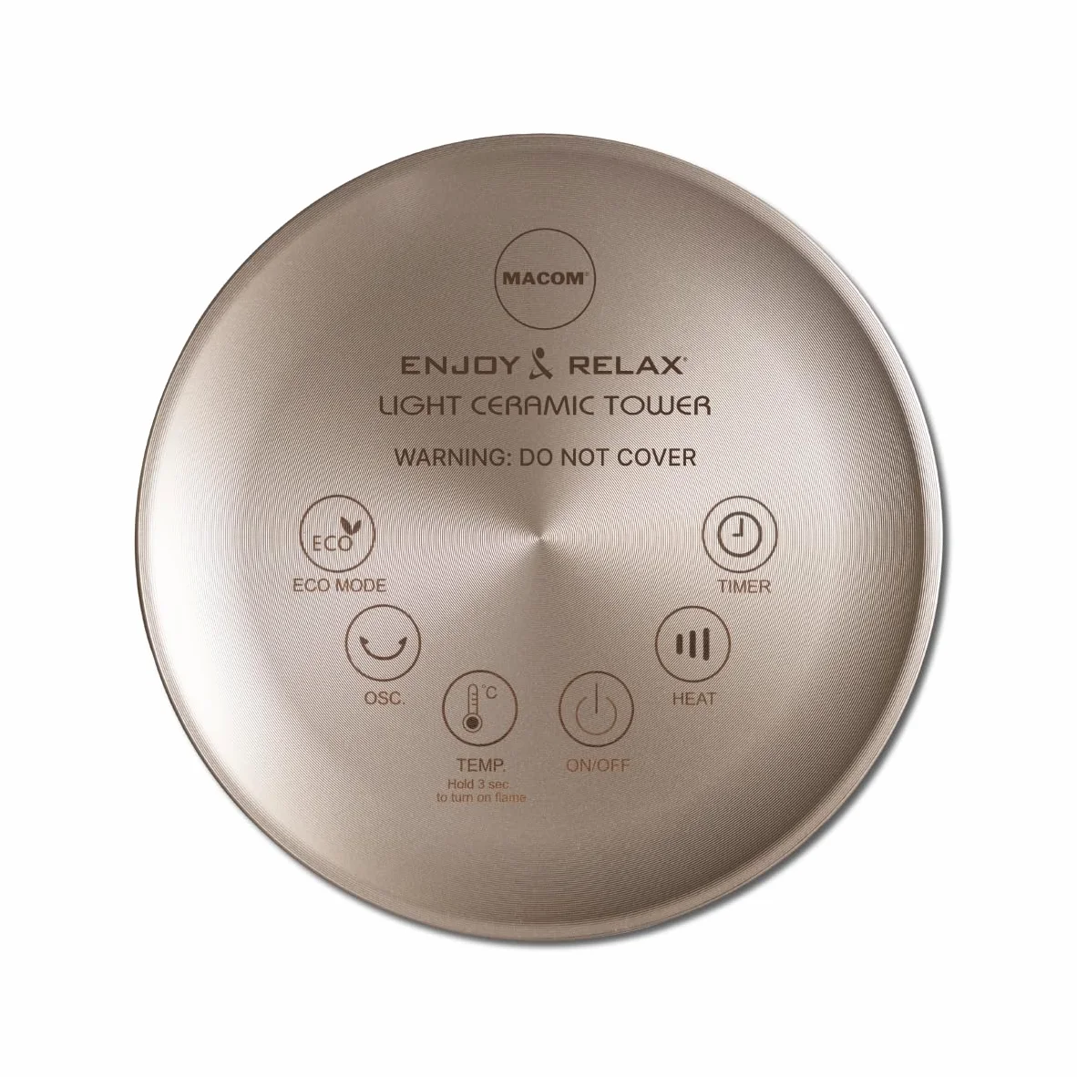MACOM, Potente Termoventilatore Ceramico a Torretta, Silenzioso e di Design, con Telecomando, 2000W, Enjoy & Relax 944 Light Ceramic Tower