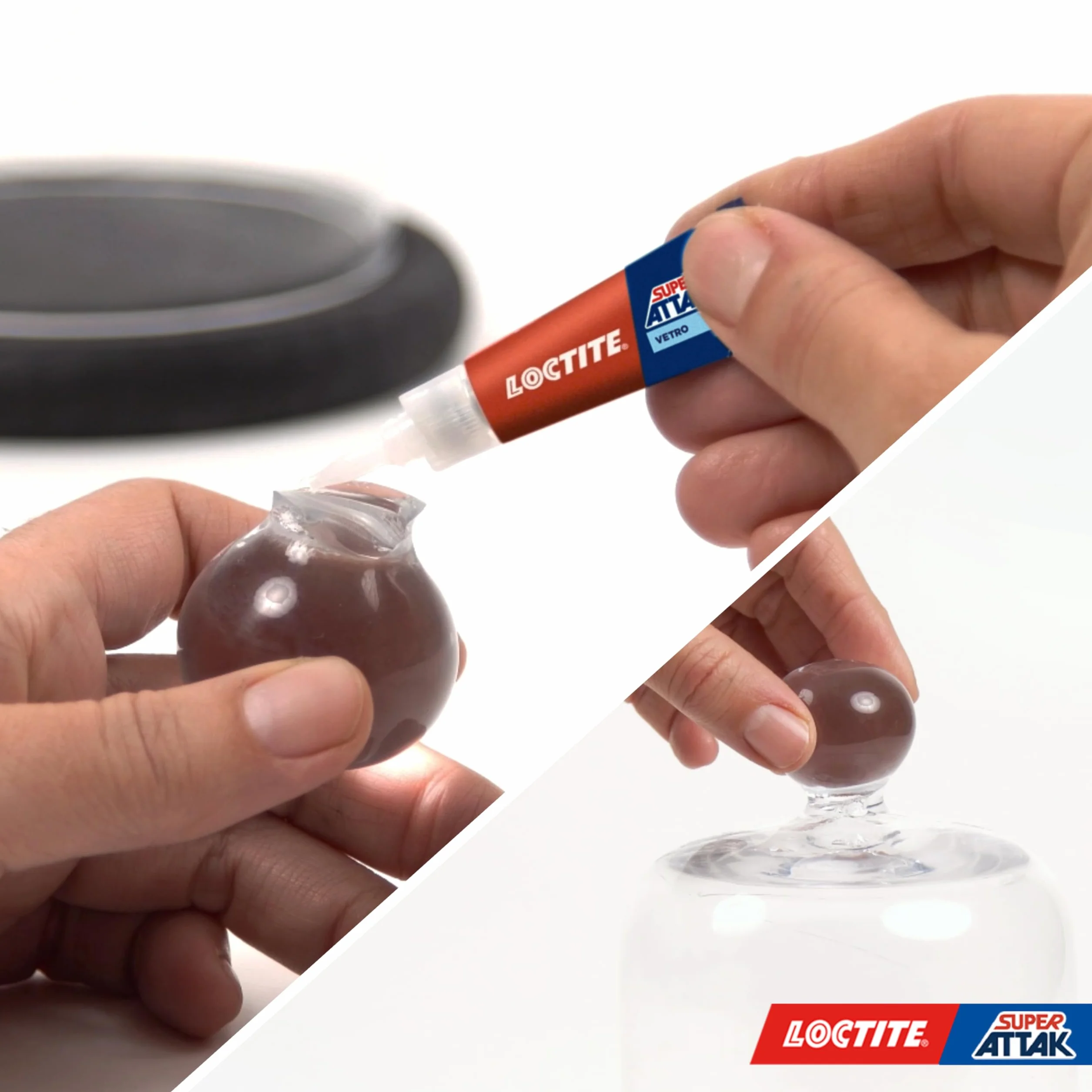 Loctite Super Attak Vetro, Colla per vetro di alta qualità, Adesivo istantaneo per vetro, Colla trasparente facile da usare, durevole e riutilizzabile, 1 x 3g