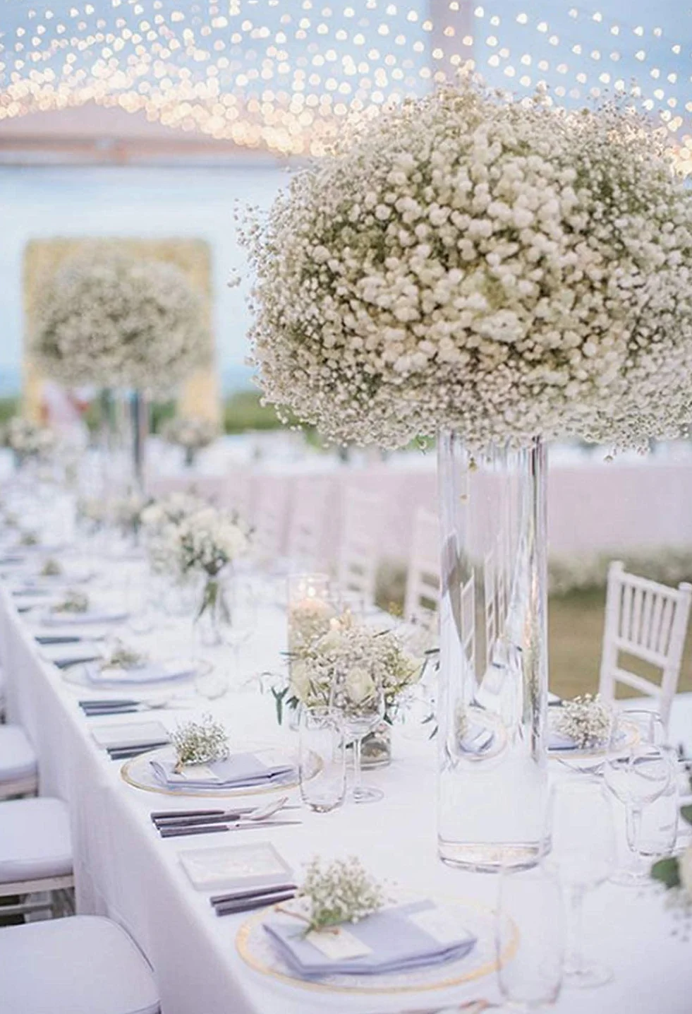 Set di 6 mazzi di gipsofili artificiali realistici bianchi per matrimonio decorazione casa