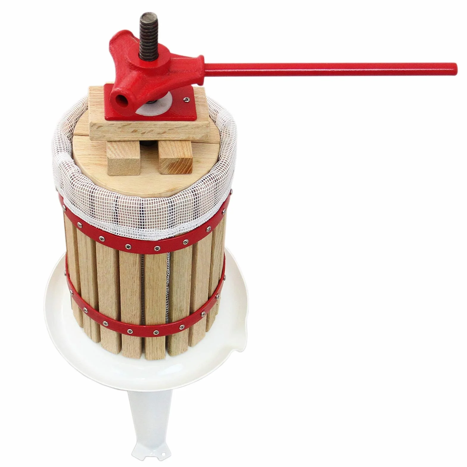 Kukoo - Torchio per Frutta Vino Sidro Succhi Pressa per Succo di Frutta da Fare in Casa Spremiagrumi Torchietto Tradizionale con 3 Filtri - 18 Litri