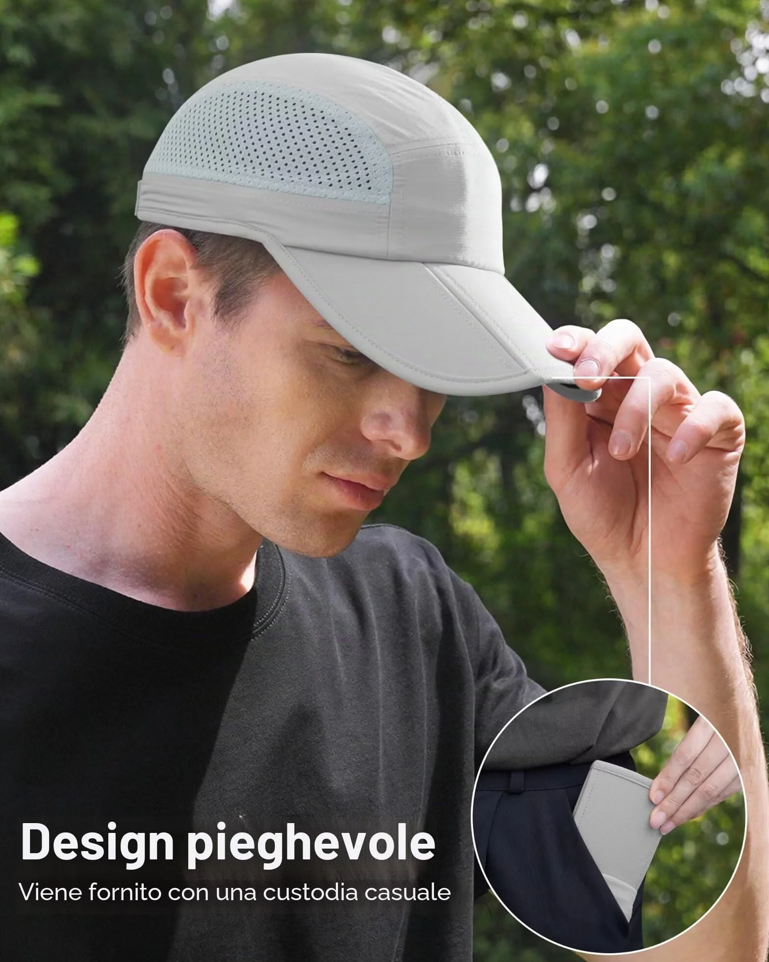 Folding Outdoor Hat UPF 50+ Sun Protection Mesh Sport Hat