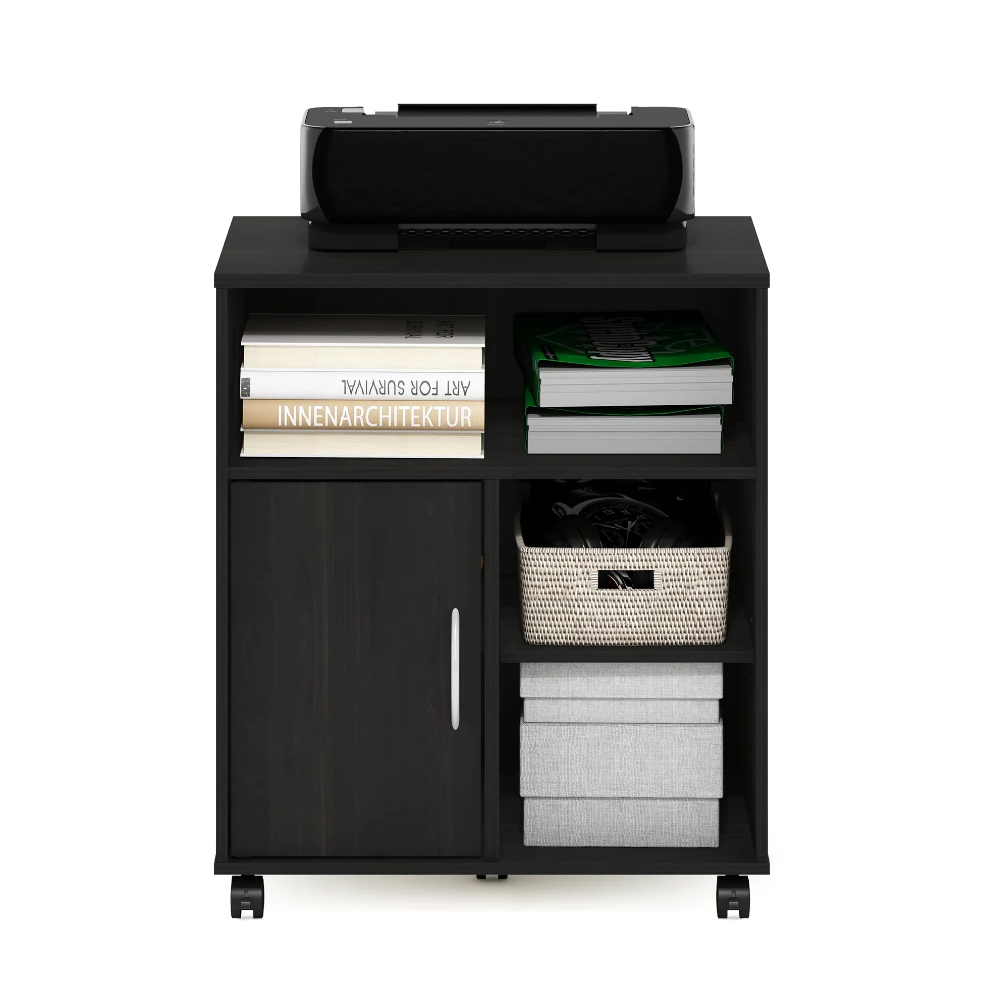Furinno Econ Home Office - Supporto per stampante da scrivania con ruote, per caffè espresso