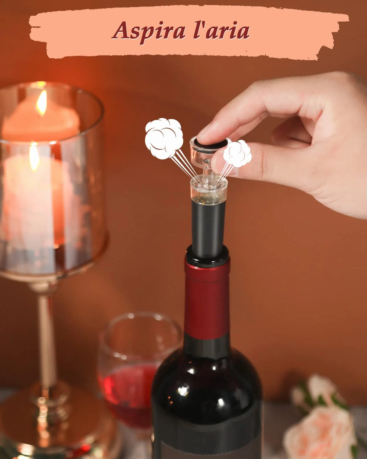 Rovtop Cavatappi Elettrico per Vino, 5 in 1 Set Apri Bottiglia con Stappa Bottiglie Elettrico Automatico