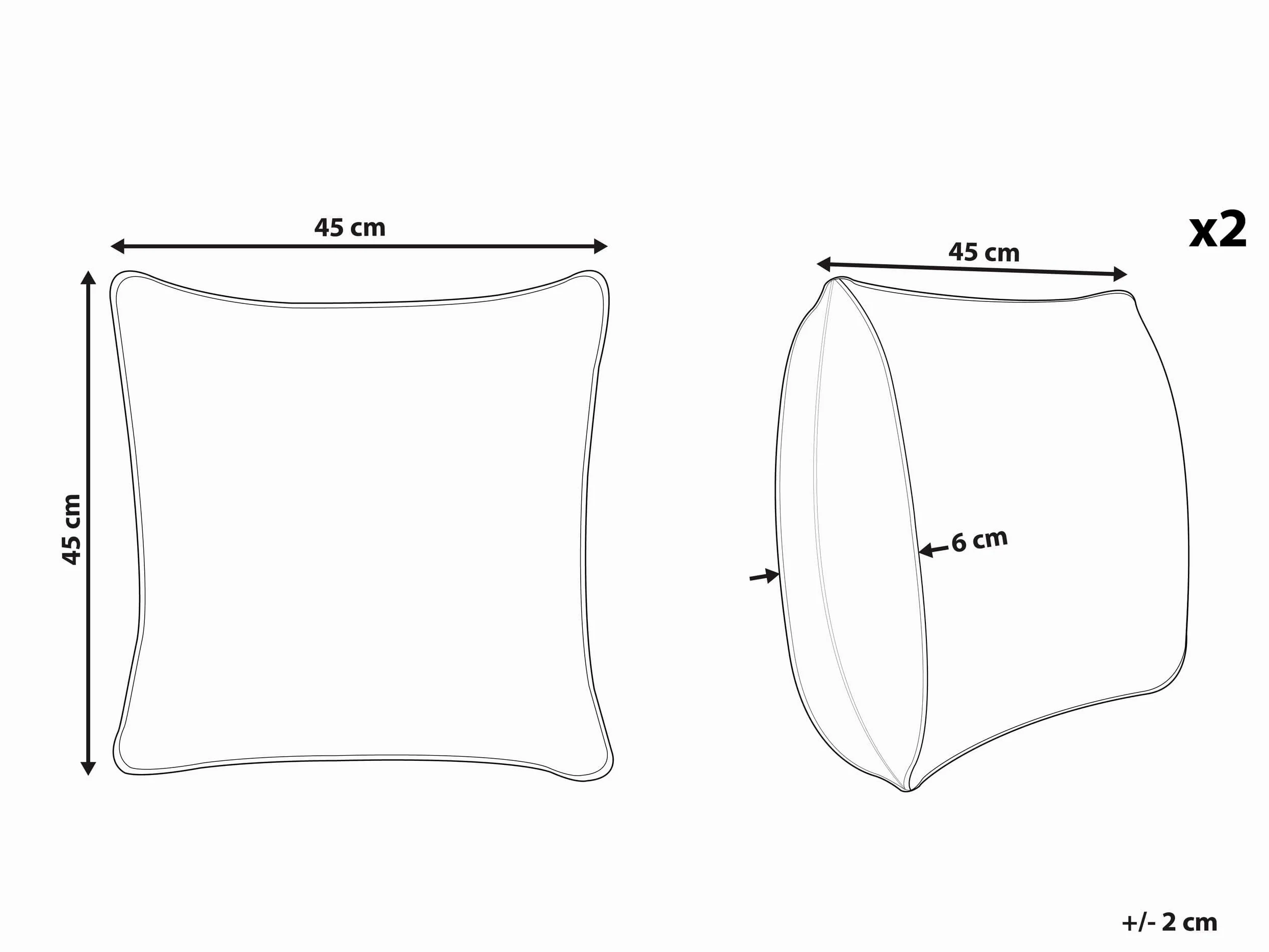 Beliani Set di 2 cuscini decorativi Coniglio Pasquale 45 x 45 cm Talpa