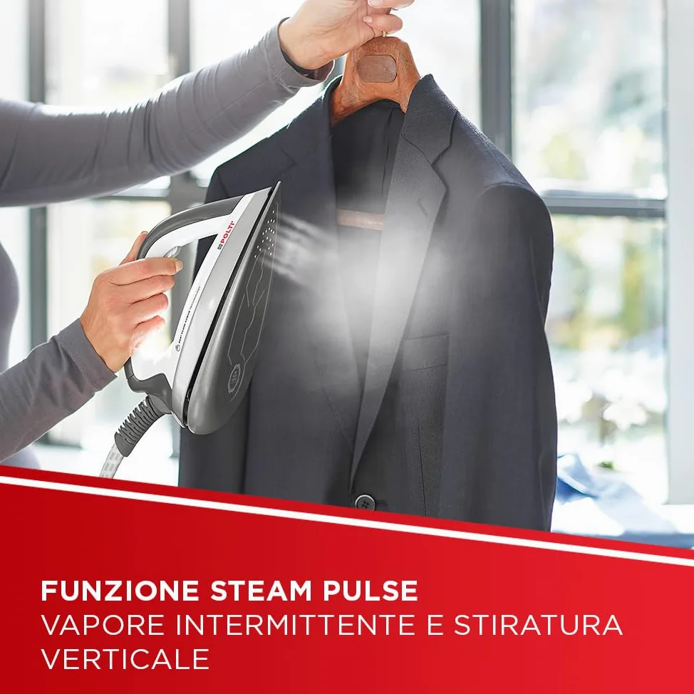Polti Vaporella Next VN18.30, Ferro da Stiro a Vapore con Caldaia, Pressione fino a 6 Bar, Potenza 2200 W, Funzione Eco e Turbo, Autonomia Illimitata, Steam Pulse 350 g, Grigio e Rosso
