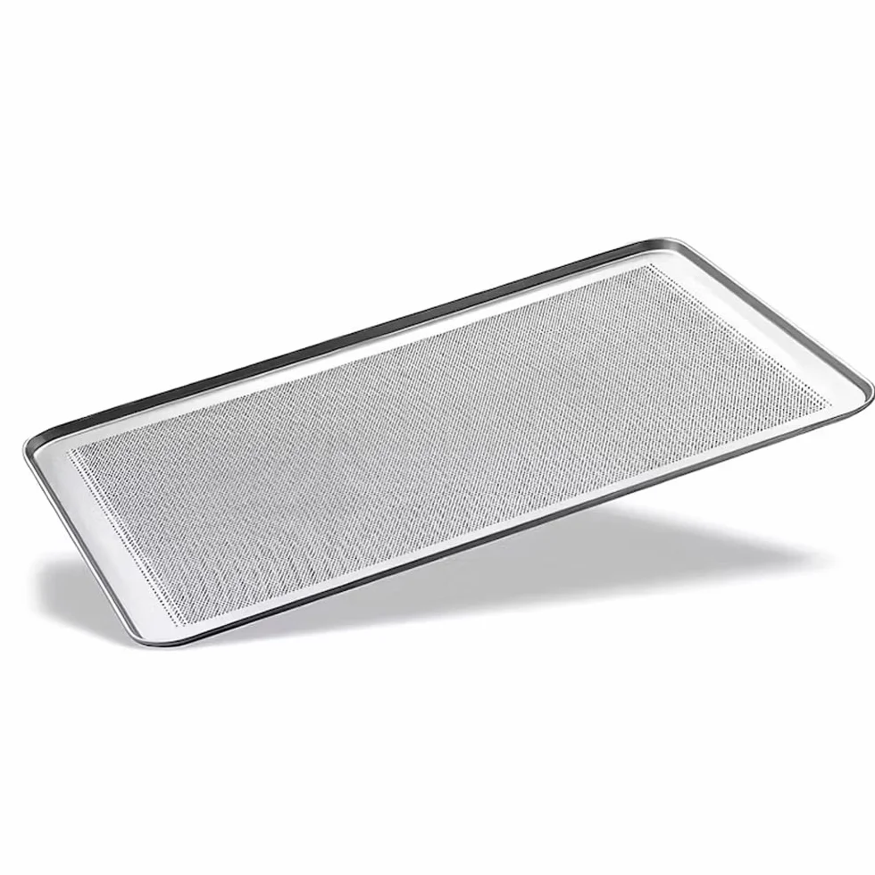Vassoi forati in alluminio per forno, 60 x 40 cm, set di 4 pezzi, per panetteria e pasticceria professionale