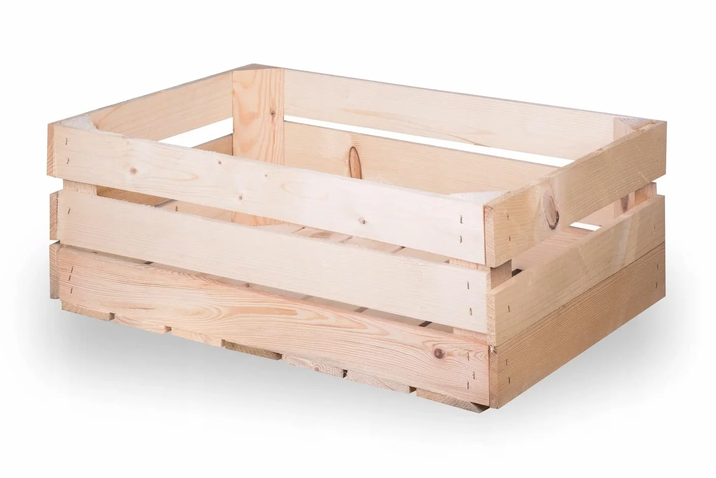 Nuove cassette per frutta in legno per vino e mele, naturali, 60 x 40 x 20 cm