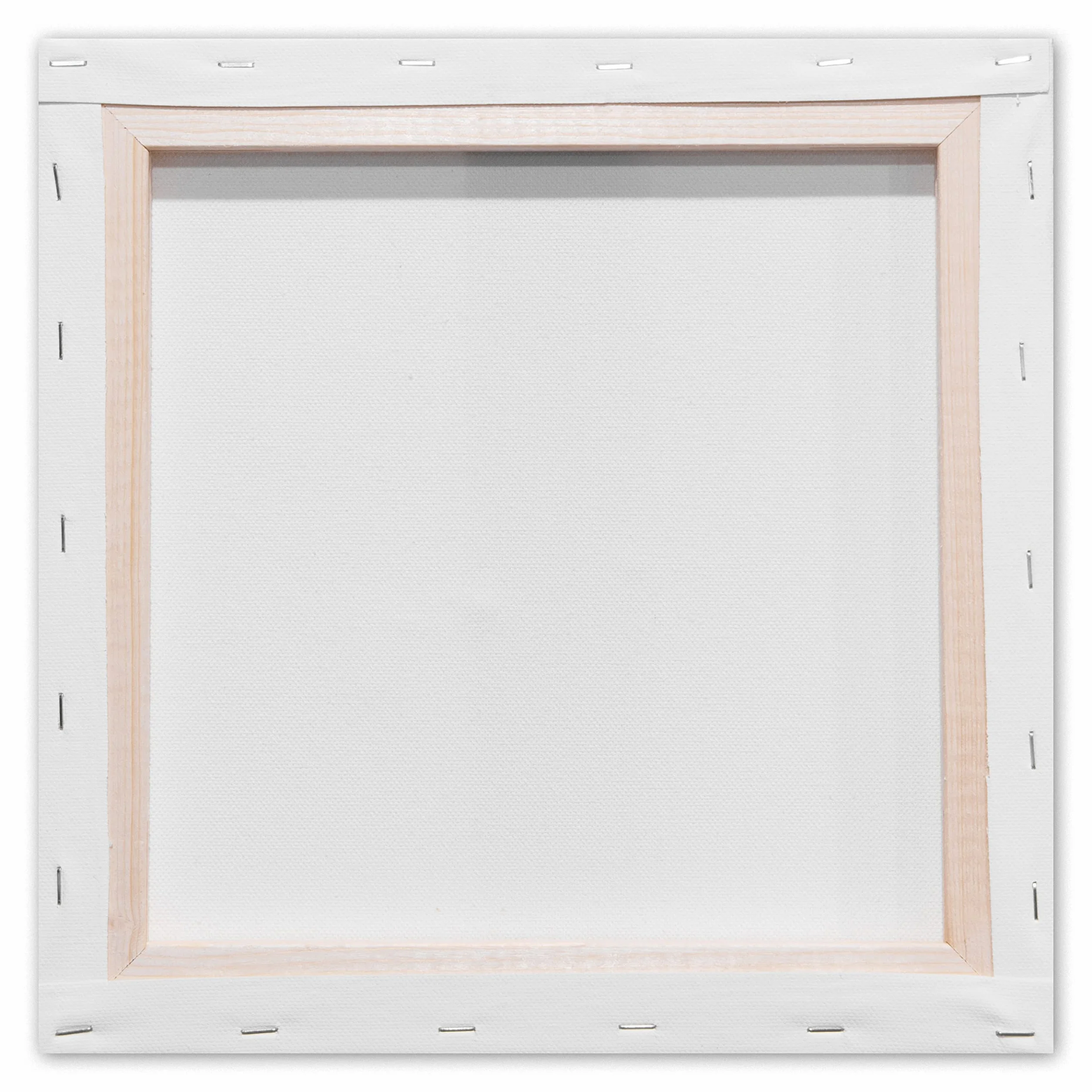 Kangaro Tela - 30 x 30 cm, 380 g/m2, 100% cotone, con cornice in legno di pino e cunei, bianco