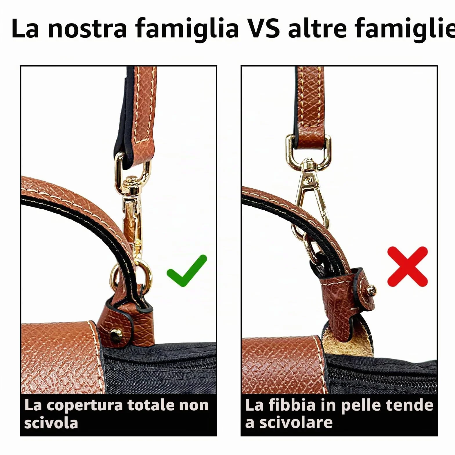 Kit di Conversione Regolabile per Tracolla di Ricambio per Borsa in Pelle