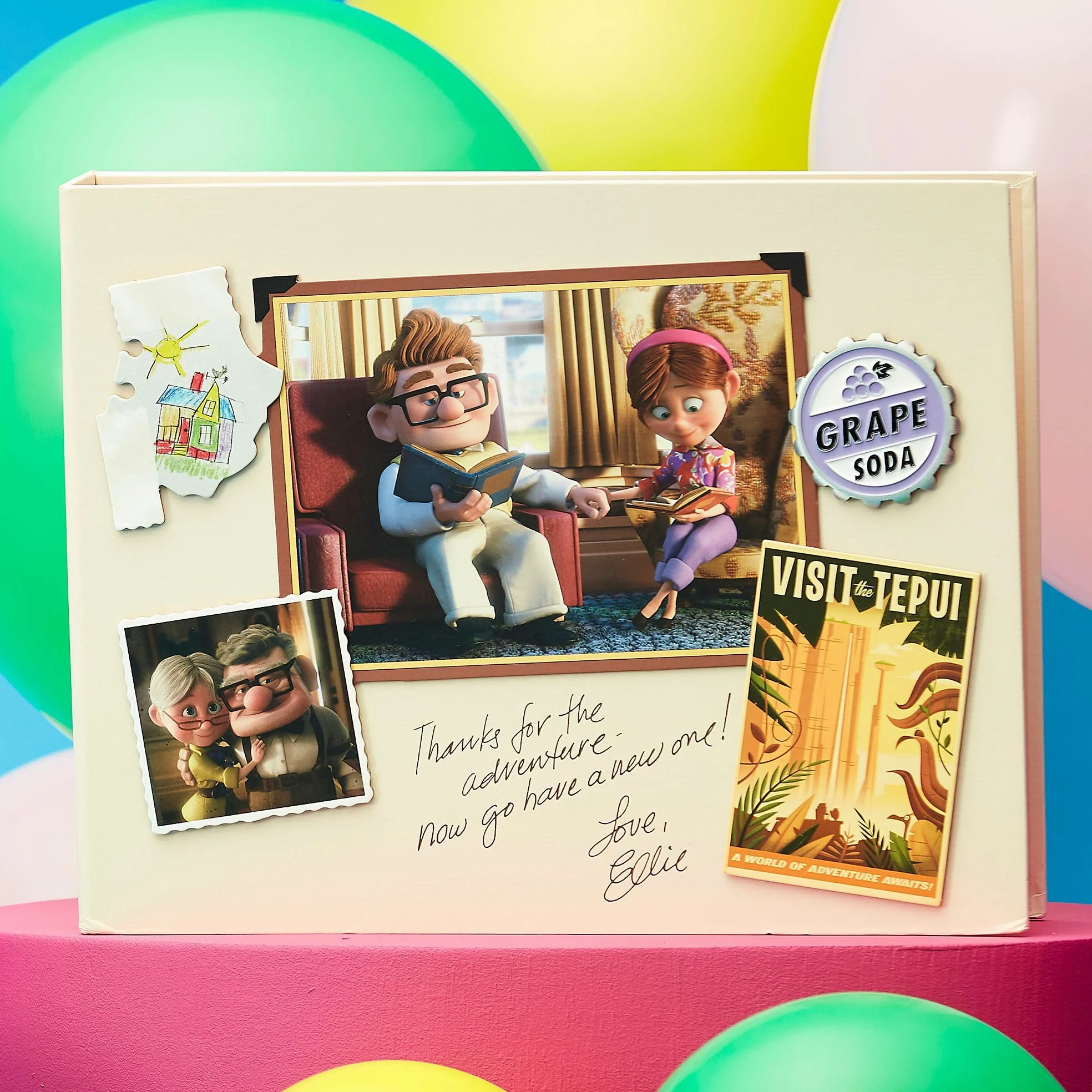 Disney Store Official Album Fotografico di Carl e Ellie, Up, H 23,5 x L 30 cm, quaderno ad Anelli, può Contenere 50 Fogli / 100 Foto