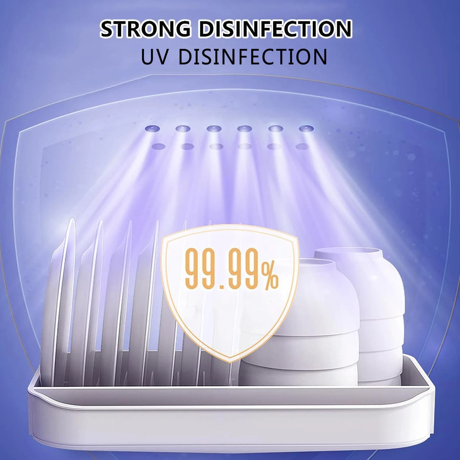 Armadietto per la pulizia UV, capacità di pulizia del 99,9%, ricaricabile tramite USB, multifunzione, per la disinfezione delle stoviglie, perfetto per casa, cucina, ufficio, salone, piastra di