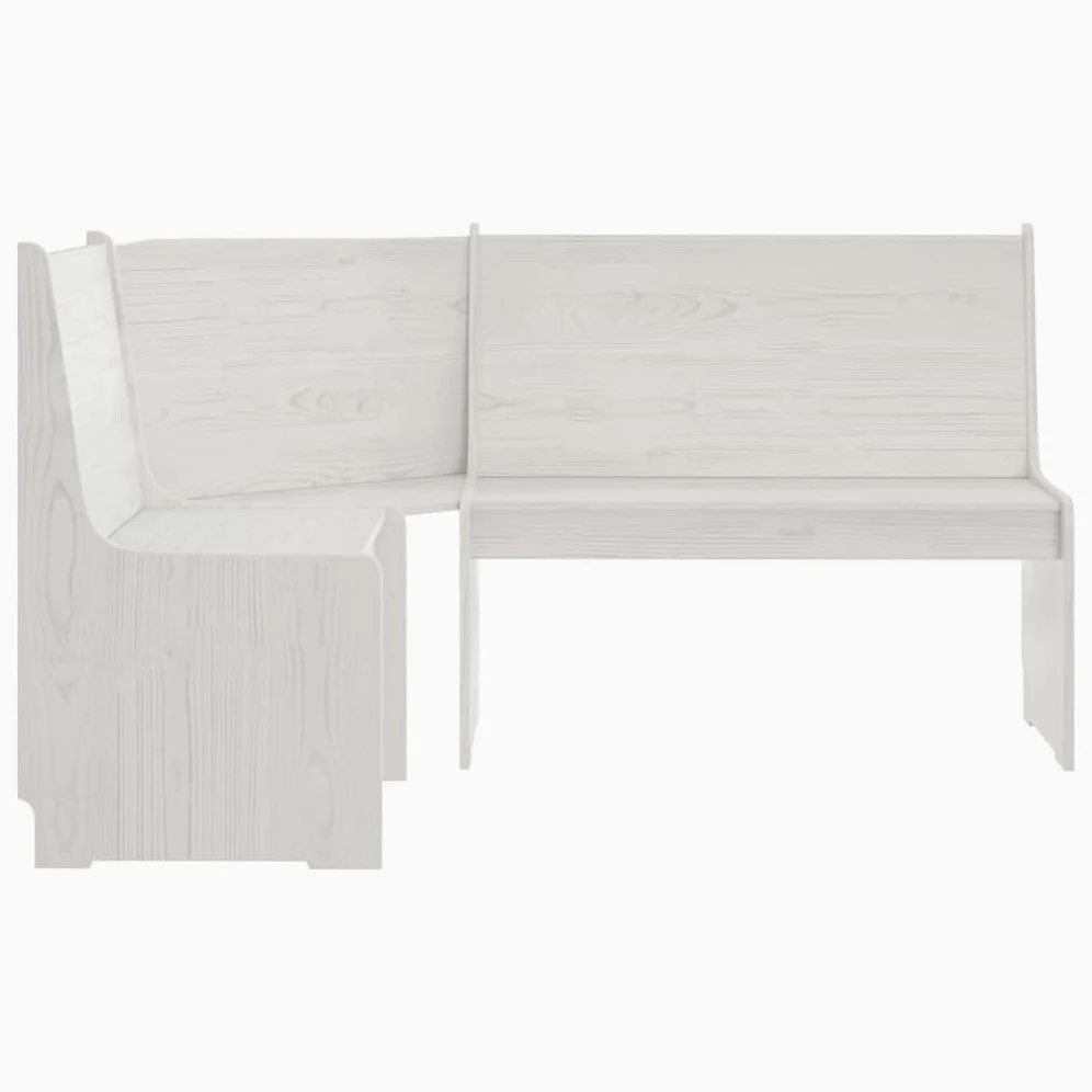 vidaXL Panca Angolare 151 cm in Pino Massello Bianco