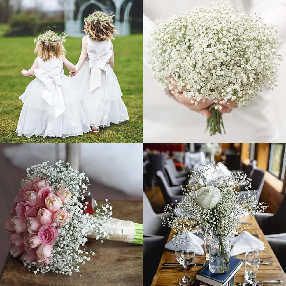 Set di 6 mazzi di gipsofili artificiali realistici bianchi per matrimonio decorazione casa