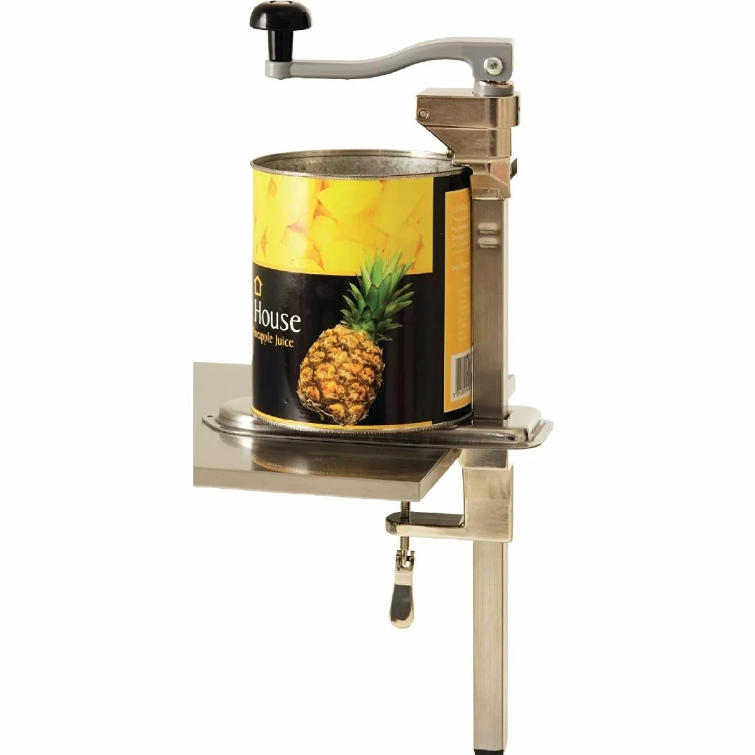 Vogue Apriscatole da banco 530 mm, acciaio inox, per lattine 355 mm, lama ultra affilata