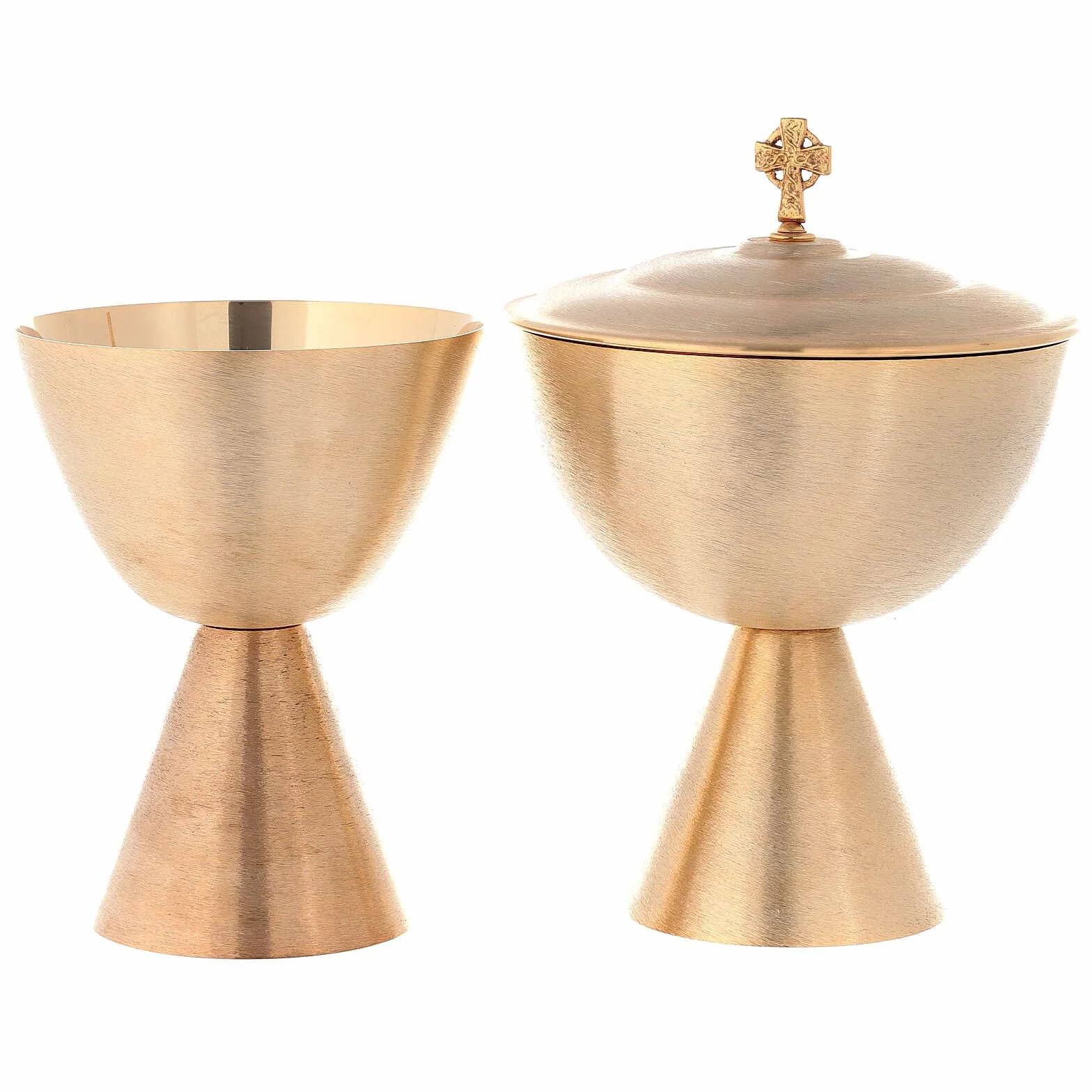 Holyart Calice, pisside, Patena, Patena offertoriale Satinati Bagno Oro, Patena offertoriale