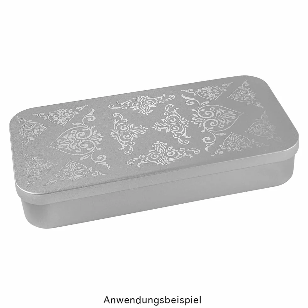 Ideen mit Herz Scatola portaoggetti in metallo con coperchio a cerniera, 20,3 x 10,3 x 3,5 cm, Confezione da 3