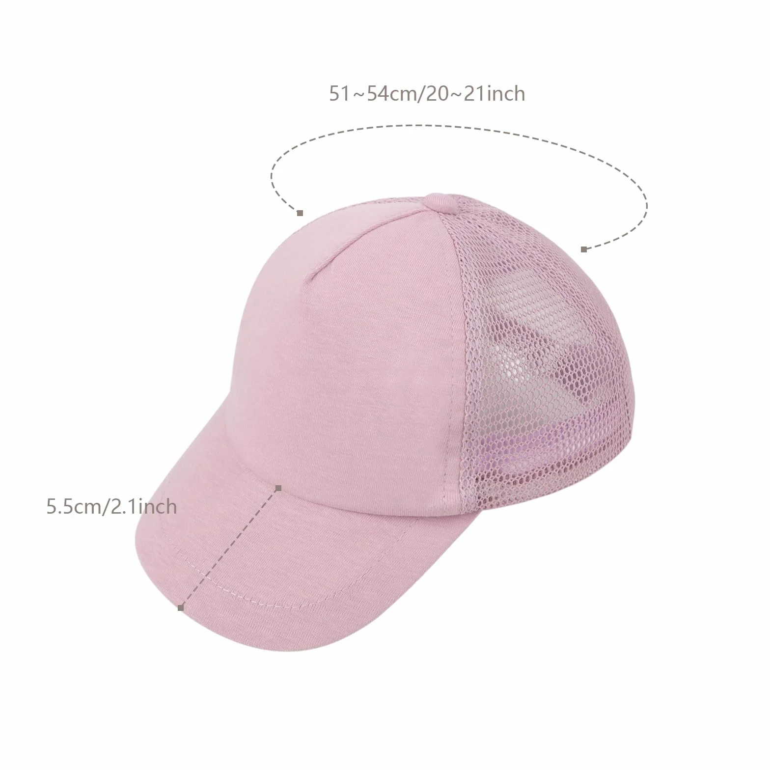 Cappello da sole per bambini UPF50, leggero e traspirante, misura regolabile, per 3-8 anni, circonferenza della testa 51-54 cm, per attività scolastiche (viola/rosa/grigio chiaro/cachi)