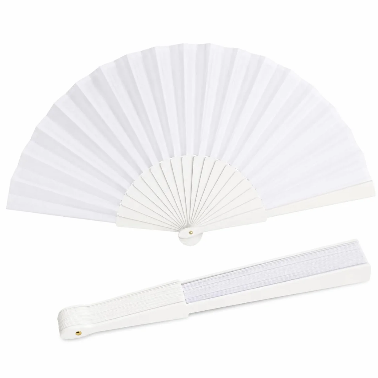 Set 60 VENTAGLI VENTAGLIO Bianco Matrimonio Wedding Gadget Sposa Chiesa