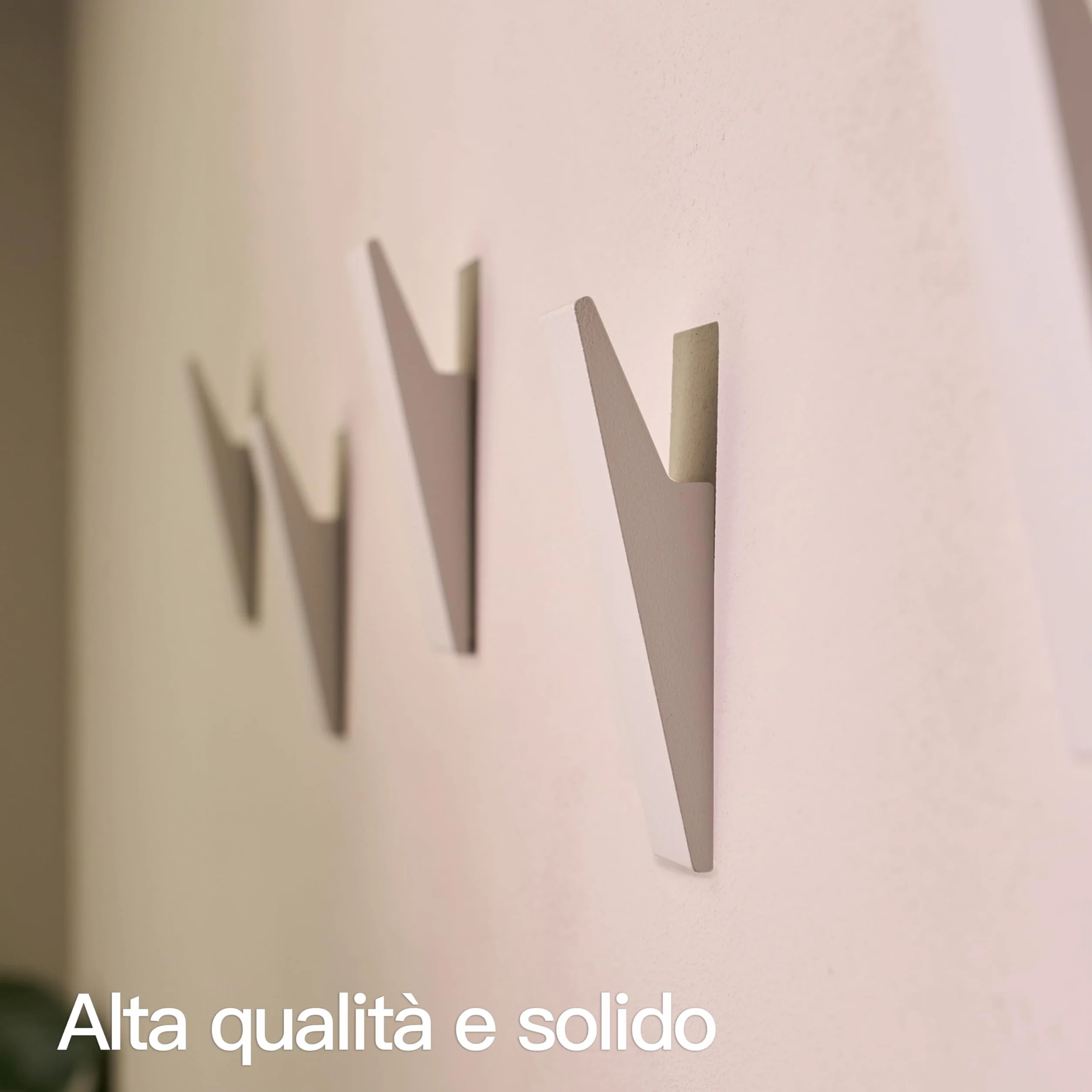 Design Amburgo gancio appendiabiti in alluminio fissaggio nascosto parete moderno giacche asciugamani vestiti minimalista Bianco Opaco set 6