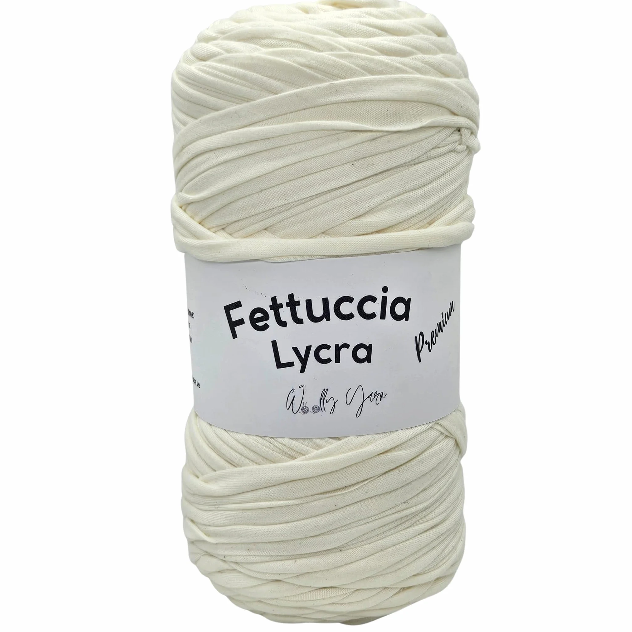 Fettuccia in Lycra per Uncinetto 400g 110m – Filato Elastico Morbido Resistente per Borse e Accessori Handmade (Panna)