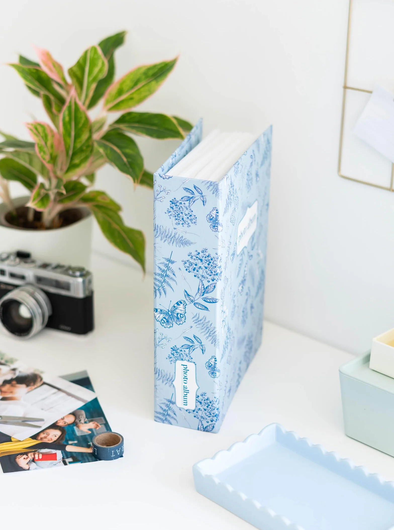 Grupo Erik Album Fotografico Blue Botany - Album Foto 13x20 cm con 304 Tasche Copertina Rigida e Compatibile con Foto 10x15, 13x18 o 13x19