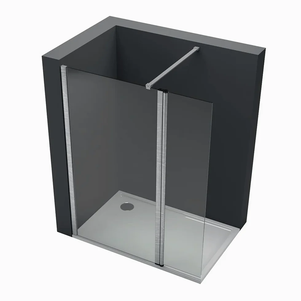 Ogomondo Walk-in Doccia con Anta basculante e Staffa Cristallo 8 Mm