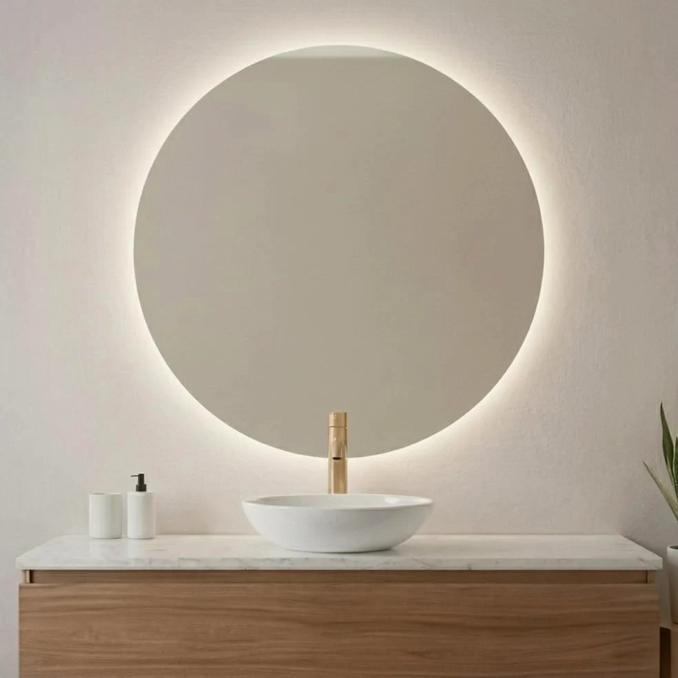 Inbagno Specchio Bagno Tondo LED 60 cm Retroilluminato – Diametro 60 cm Luce Naturale 4500K – Specchiera Circolare Design Moderno IP67 – Alta Luminosità