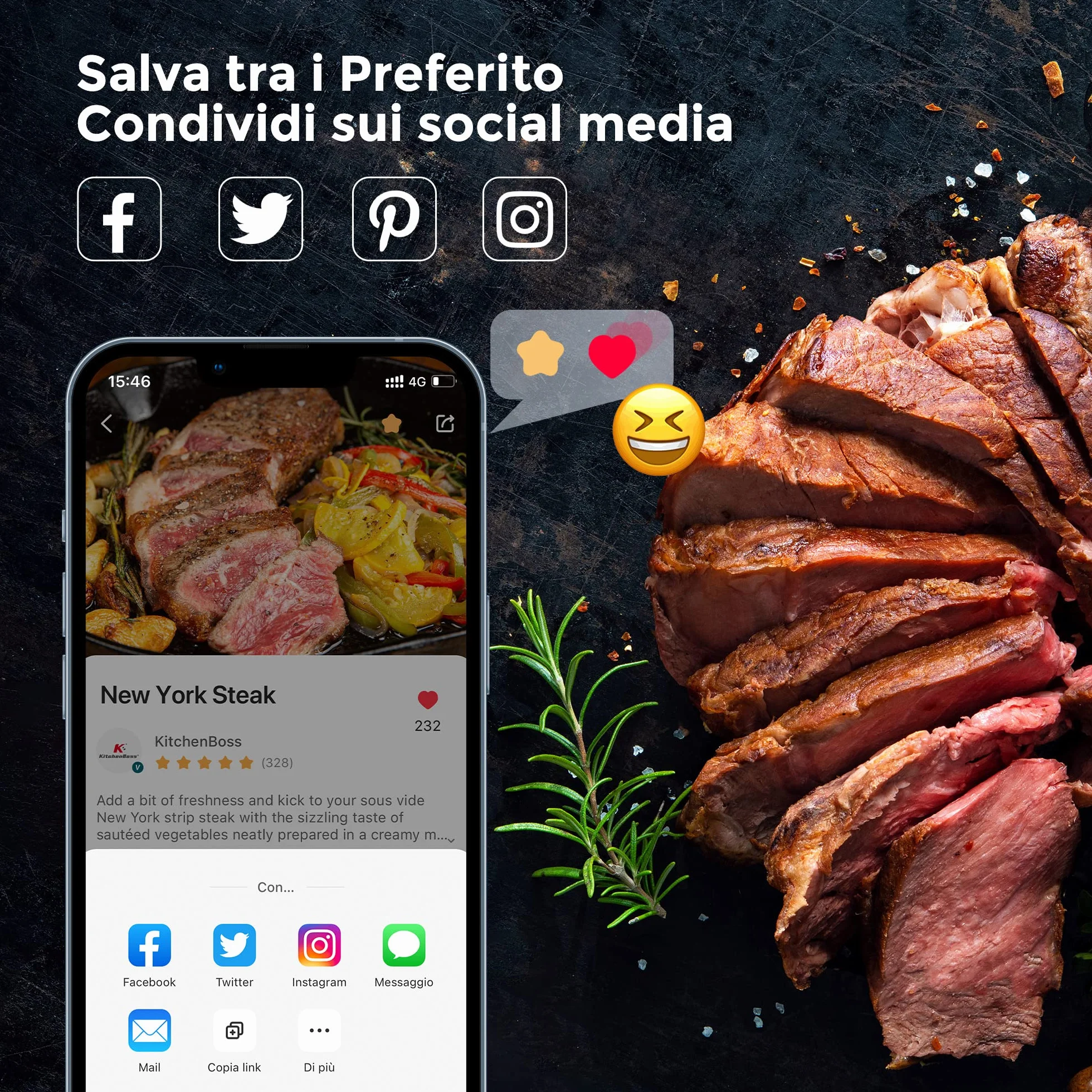 KitchenBoss G330 WLAN Sous Vide Roner 1100W IPX7 APP 40-90℃