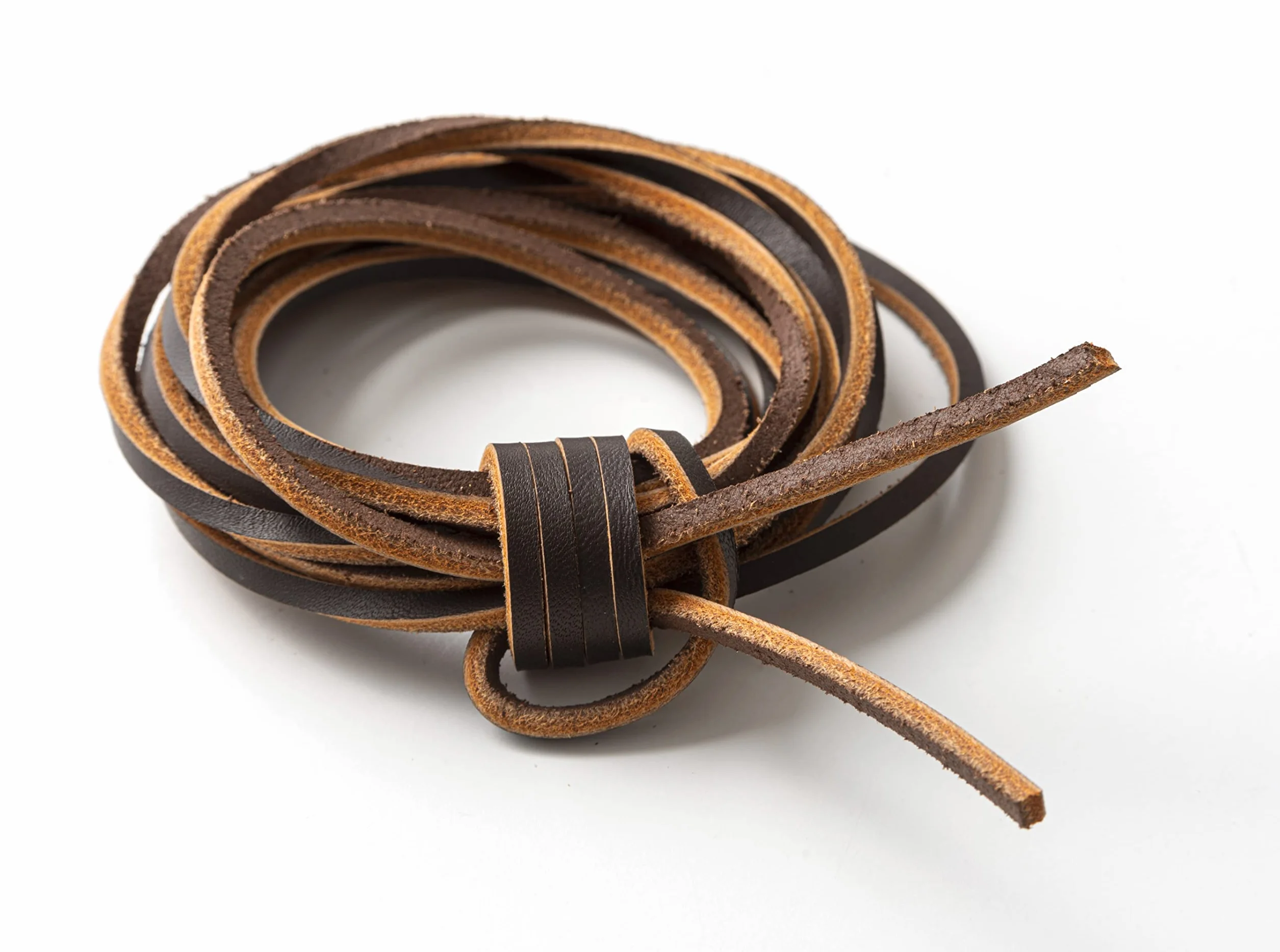 IPEA Leather Cord for Shoes 3 Metres Square Leather Laces Shoelaces Dark Brown
