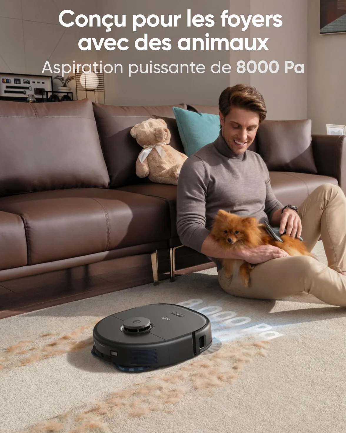 eufy Robot aspirapolvere Omni X10 Pro, 8.000 Pa, auto-svuotamento, 2 mop sollevamento, prevenzione ostacoli