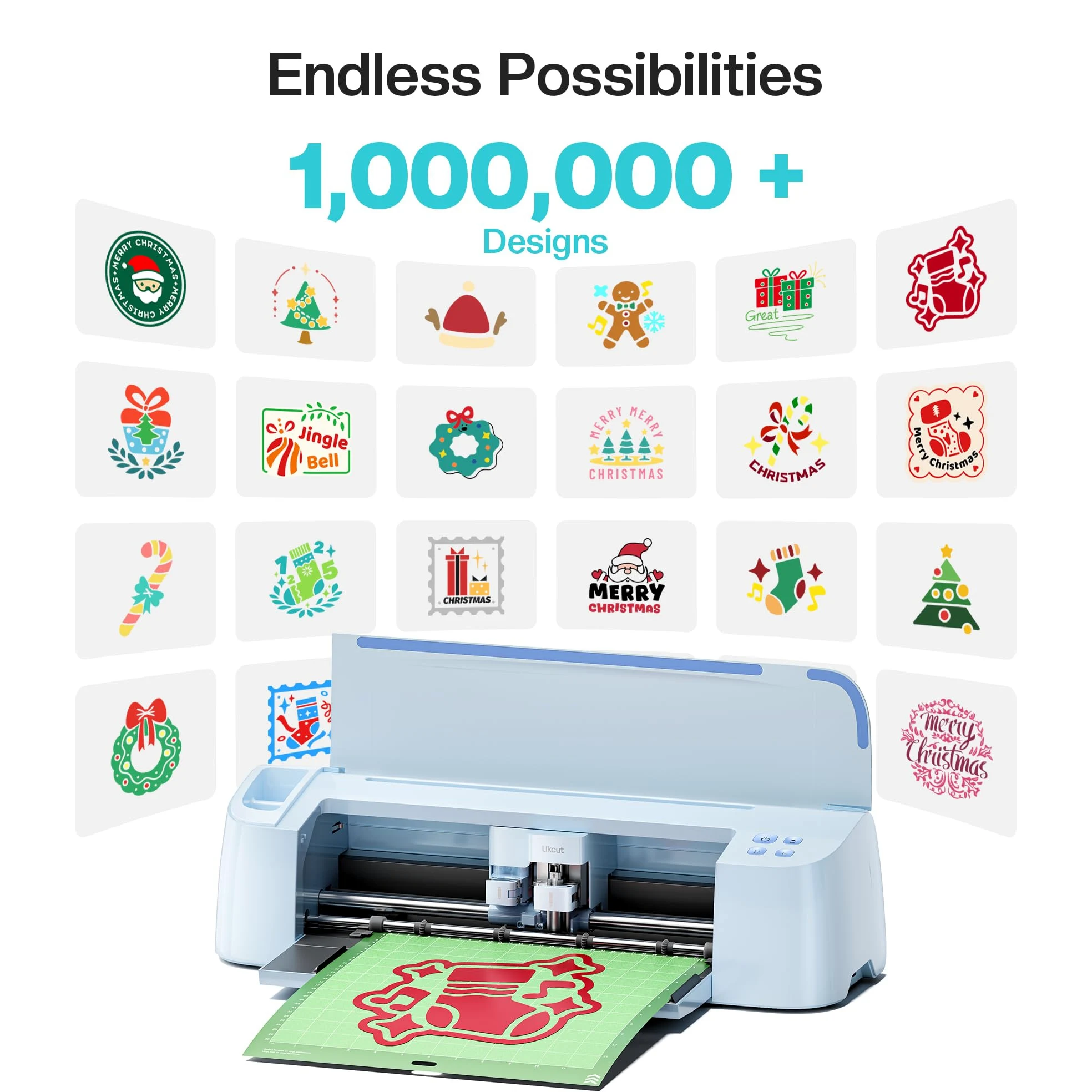 Likcut S31 Plotter da Taglio A3 con Funzione Print-Then-Cut - Adatto per Vinile, HTV e Cartoncino, Ideale per Sticker, T-shirt e Scrapbooking, Set con Materiali e Accessori, Blu