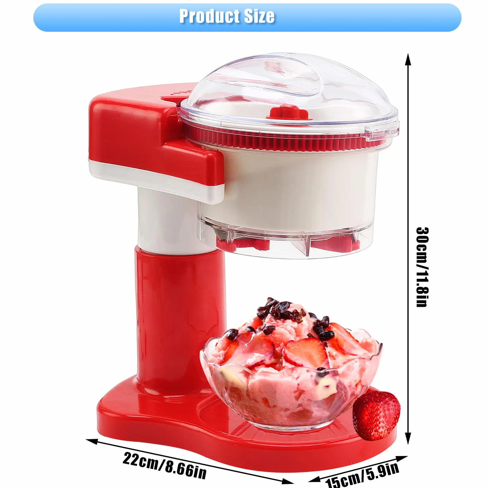 Macchina per granita e ghiaccio tritato elettrica da banco, lame in acciaio inossidabile, Ice Crusher