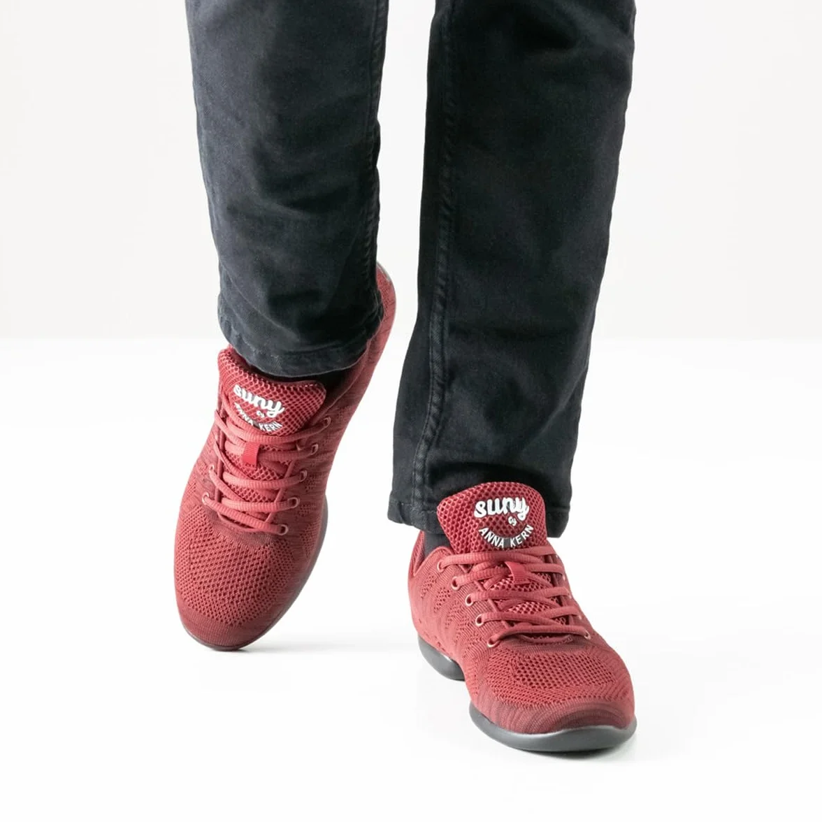 Anna Kern Uomini Dance Sneakers 4035 Bold Rosso Nero Suola Sneaker