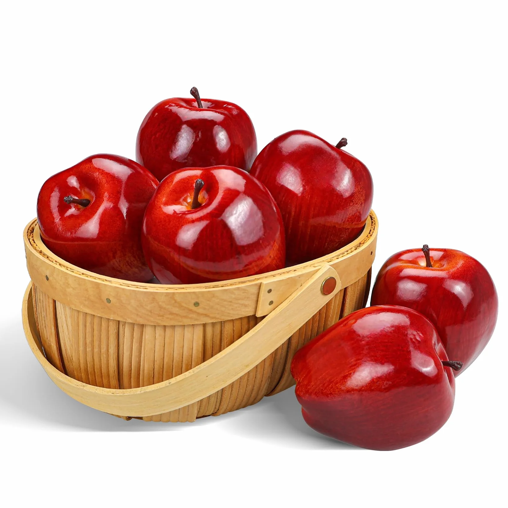 Lorigun Mele Rosse Artificiali 6 Pezzi Frutta Decorativa