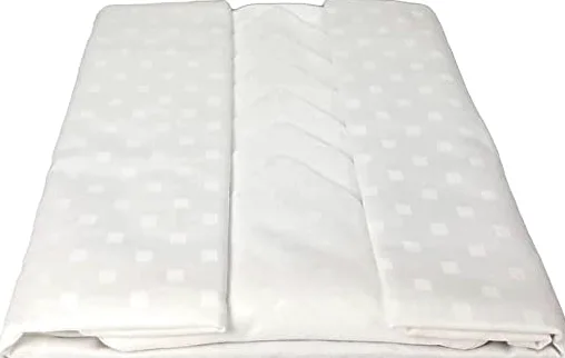 Botticelli Damina TOVAGLIA DA TAVOLA ELEGANTE TINTA UNITA IN PURO COTONE 100% RASO (24 POSTI CON TOVAGLIOLI, BIANCO) + Omaggio Set Da Cucina INTIMOEGIDIO