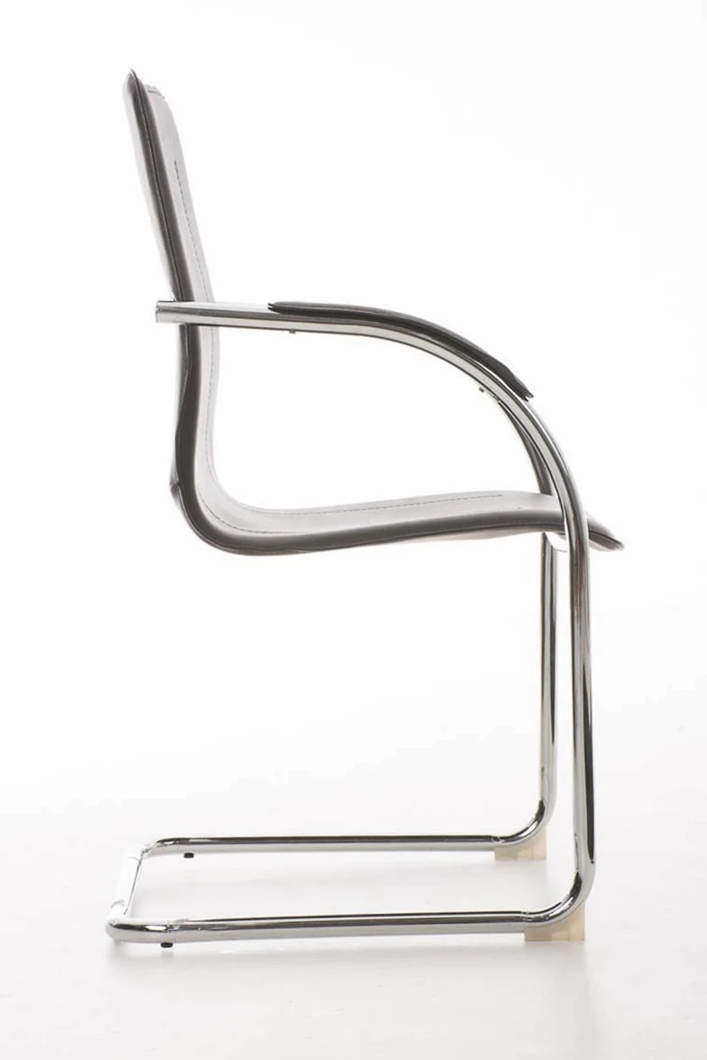 CLP - Melina, sedia per sala d’attesa a cantilever con braccioli, seduta in similpelle, con struttura in metallo Contemporaneo Grey