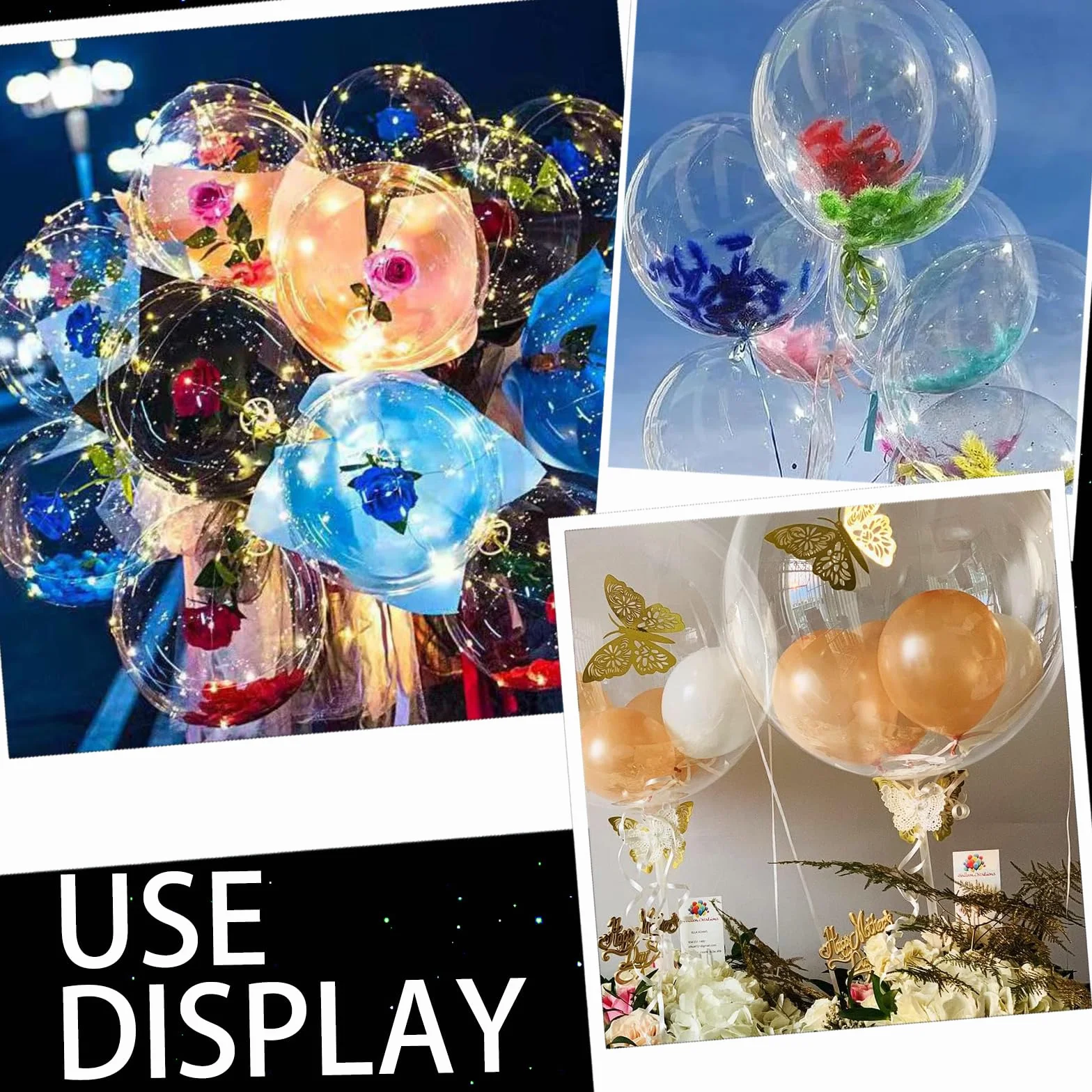 30 Pezzi Palloncini Bolla Trasparenti, 12 Pollici Balloons Bobo, Palloncini Bobo di Compleanno, Balloons Matrimonio per Matrimonio Compleanno Battesimo Laurea Natale Festa Carnevale(20 cm)