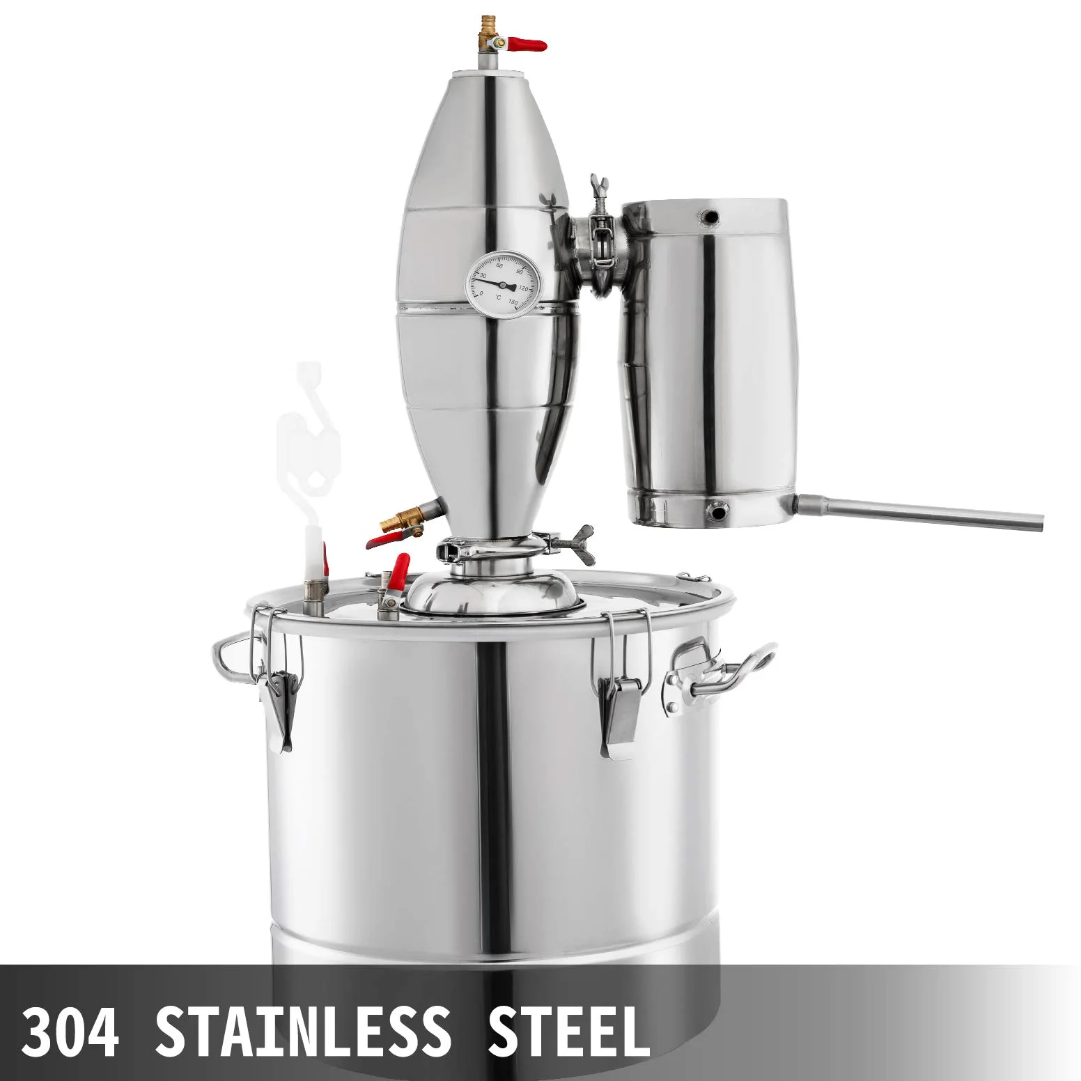 VEVOR Caldaia per Acqua Distillata 70L di Acqua Calda per Acqua Distillata Utilizzata Come Serbatoio di Fermentazione per Fermentare Bevande o Condimenti 40 x 40 cm in Acciaio Inox