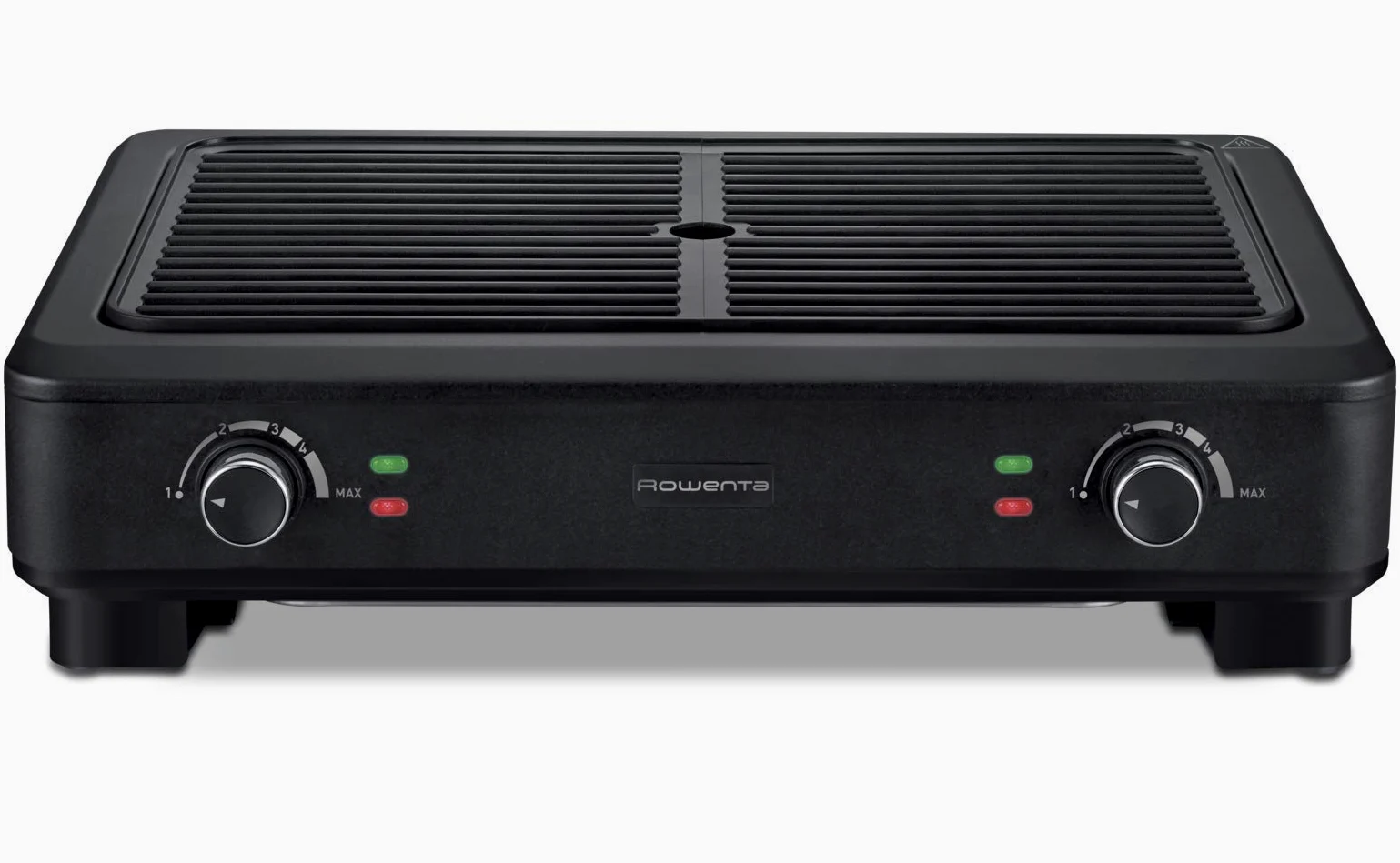 Rowenta KG900812, Smokeless Grill, Griglia, 70% di fumo in meno, Meno odori, 2 zone di cottura indipendenti, 2000 W, Nero