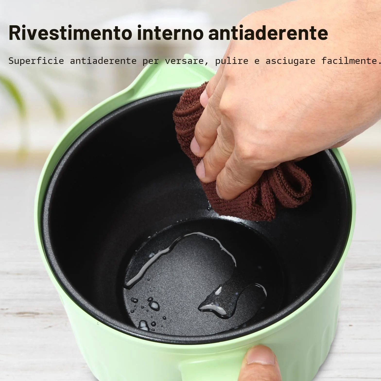 Bienslys Pentola sciogli cera elettrica 1,5 L touchscreen digitale antiaderente controllo temperatura